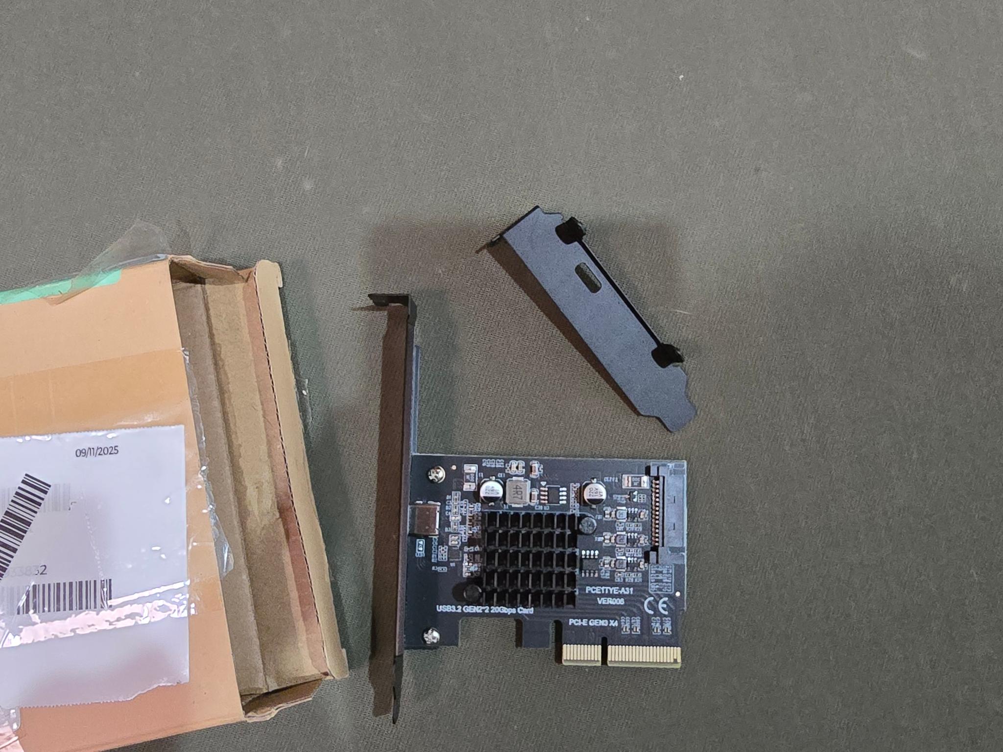 20Gbps USB 3.2 Gen2 Type-C USB-C Female to PCI-E 4X Express Card Adapter ASM3242 Chipset