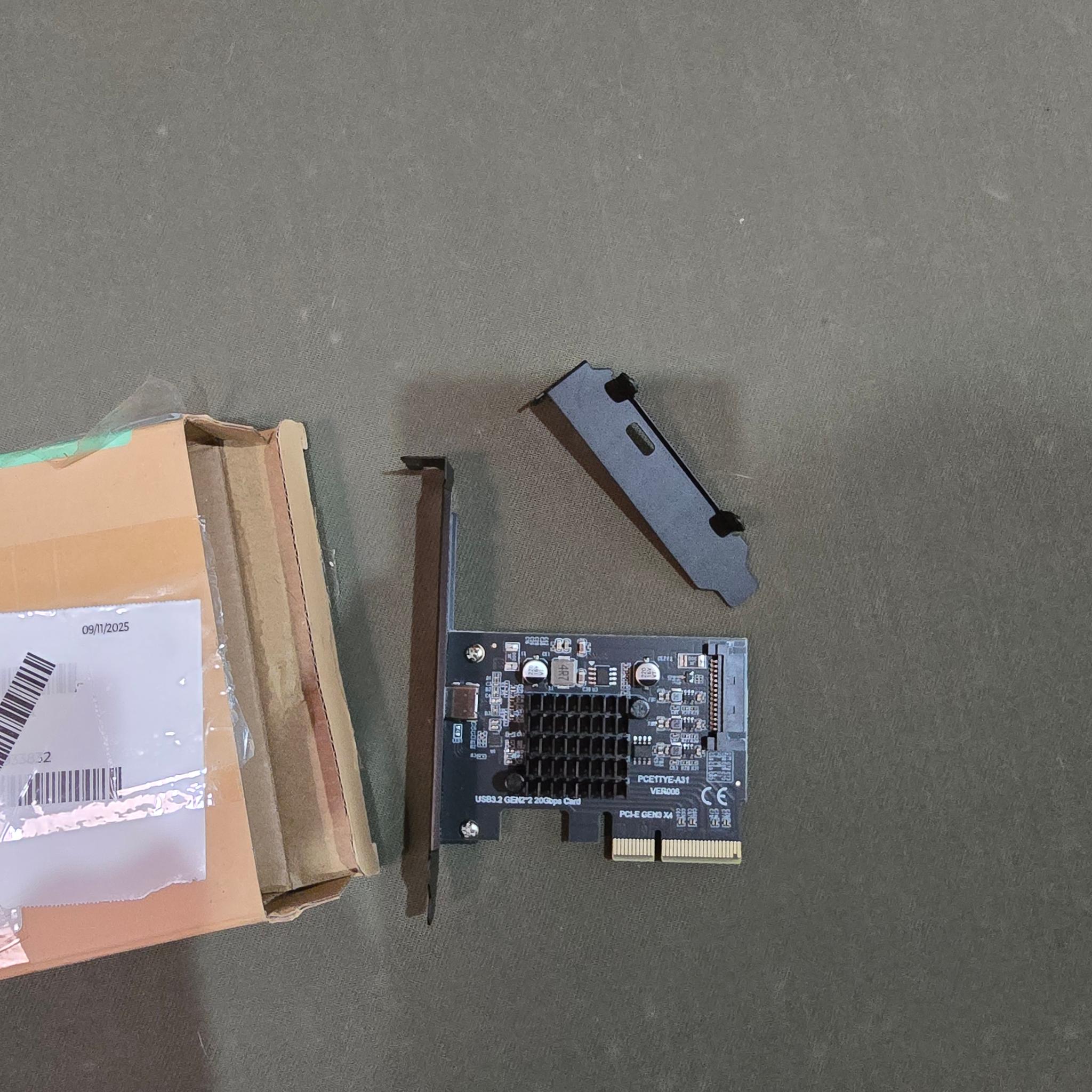 20Gbps USB 3.2 Gen2 Type-C USB-C Female to PCI-E 4X Express Card Adapter ASM3242 Chipset