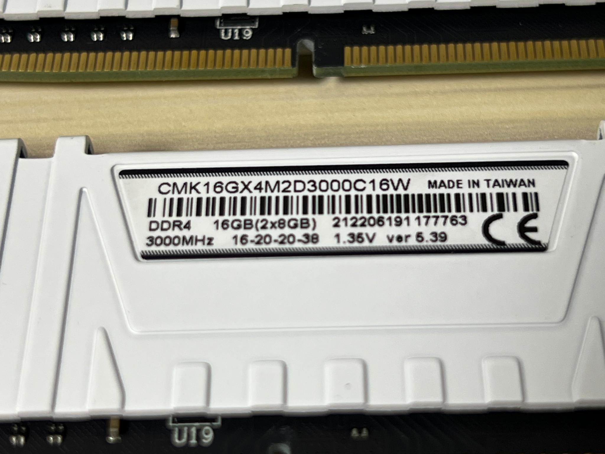 Corsair Vengeance LPX White 16gb (2x8gb) 3000MHz DDR4 RAM