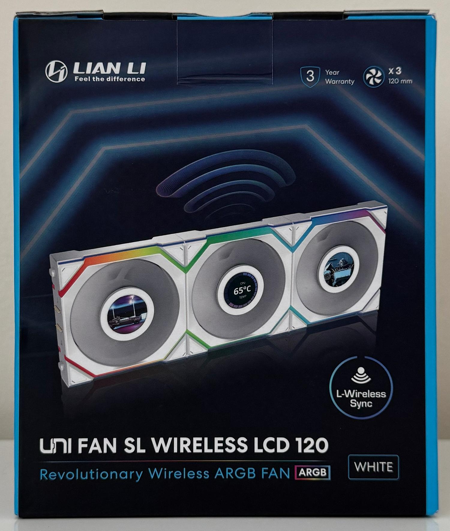 New Lian Li UNI Fan SL LCD Wireless 120mm ARGB Fan - Triple Pack - 1.6" LCD White (12SLLCD1W3W)