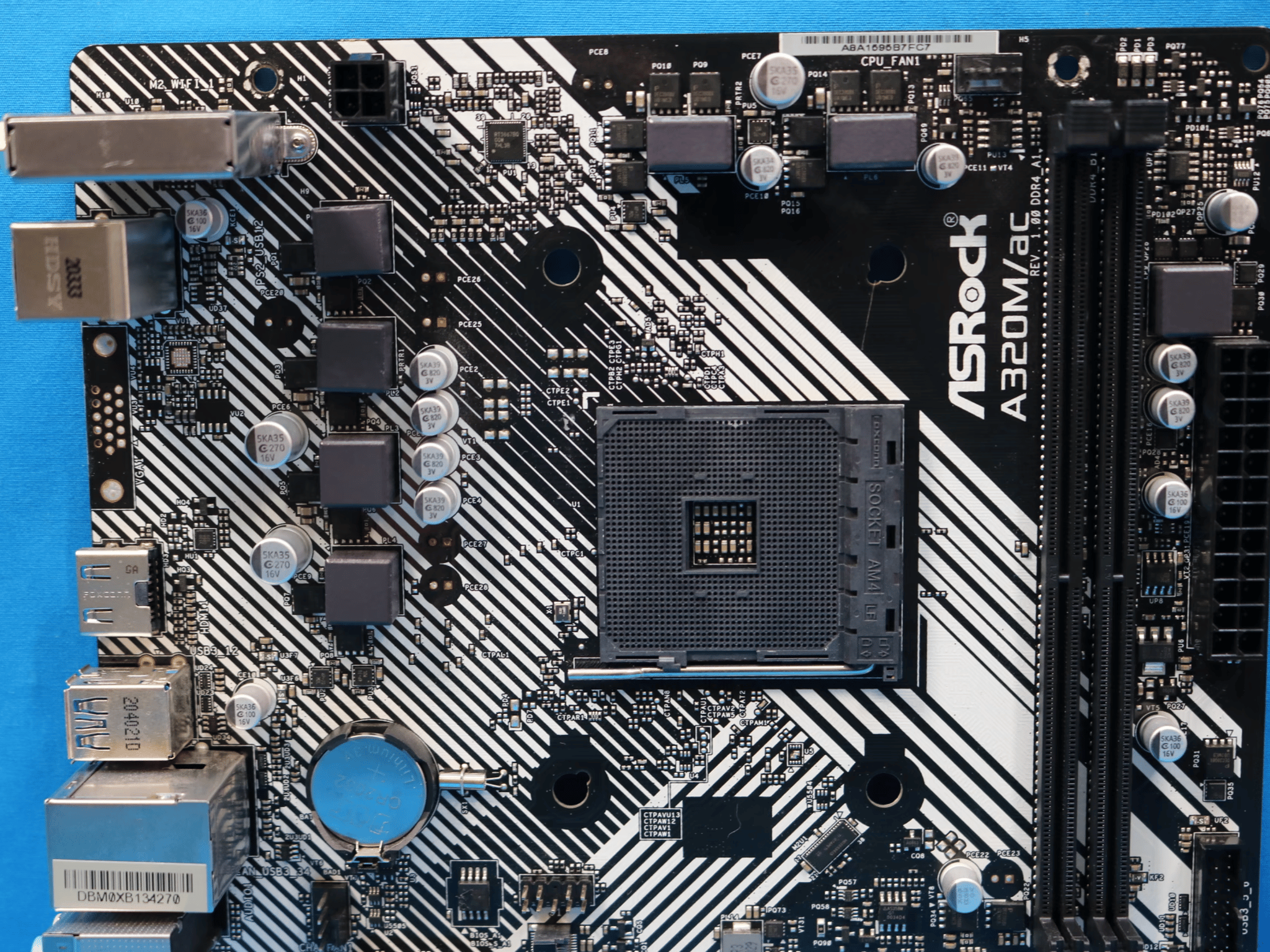 *Newest BIOS* ASRock A320M/ac AMD Socket AM4 MicroATX DDR4 Desktop Motherboard No I/O Shield