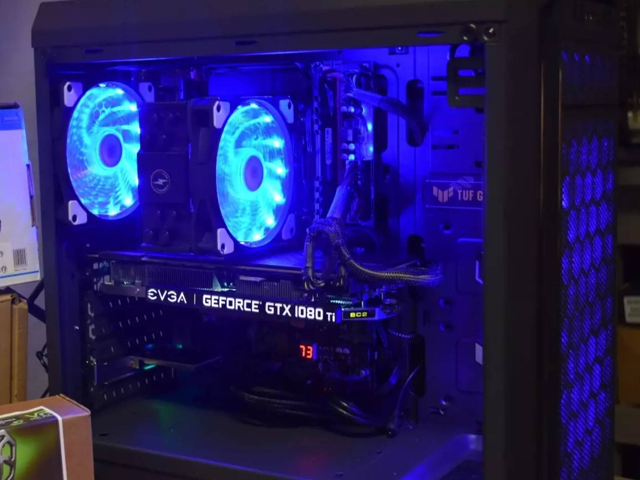 GAMING PC INTEL XEON 2690 16GR RAM GPU 1080TI 11GB 1TBNVME &500GB HHD WIFI 600 W 12 CORES &24THERADS