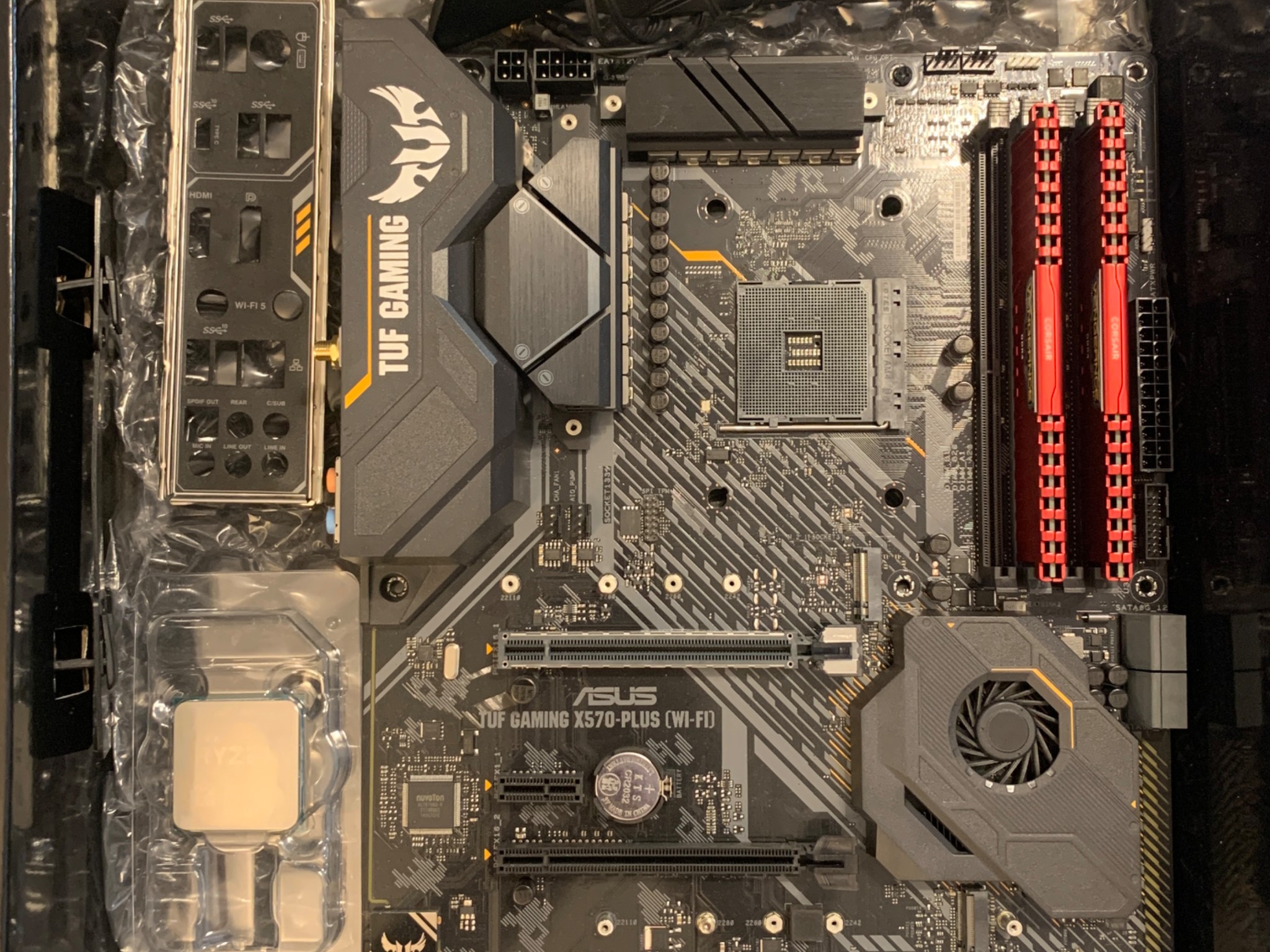 Asus tuf-gaming X570-plus WiFi AM4 ATX + AMD Ryzen 7 5800X Vermeer 3.8GHz 8 core AM4 proc + 32GB ram