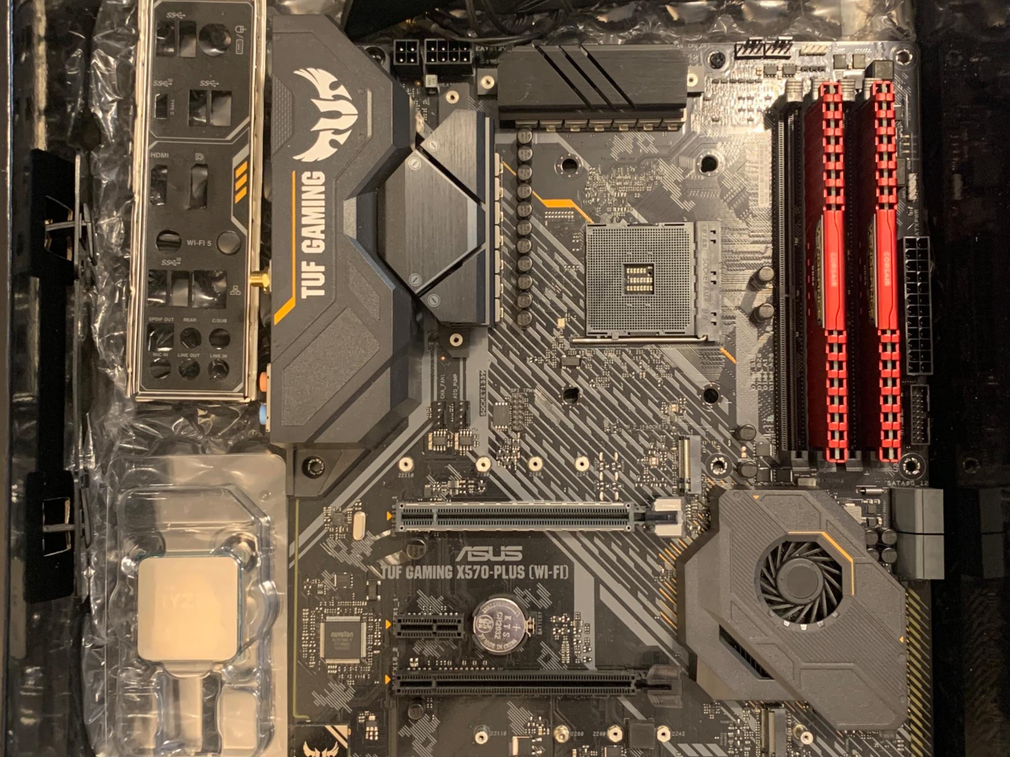Asus tuf-gaming X570-plus WiFi AM4 ATX + AMD Ryzen 7 5800X Vermeer 3.8GHz 8 core AM4 proc + 32GB ram