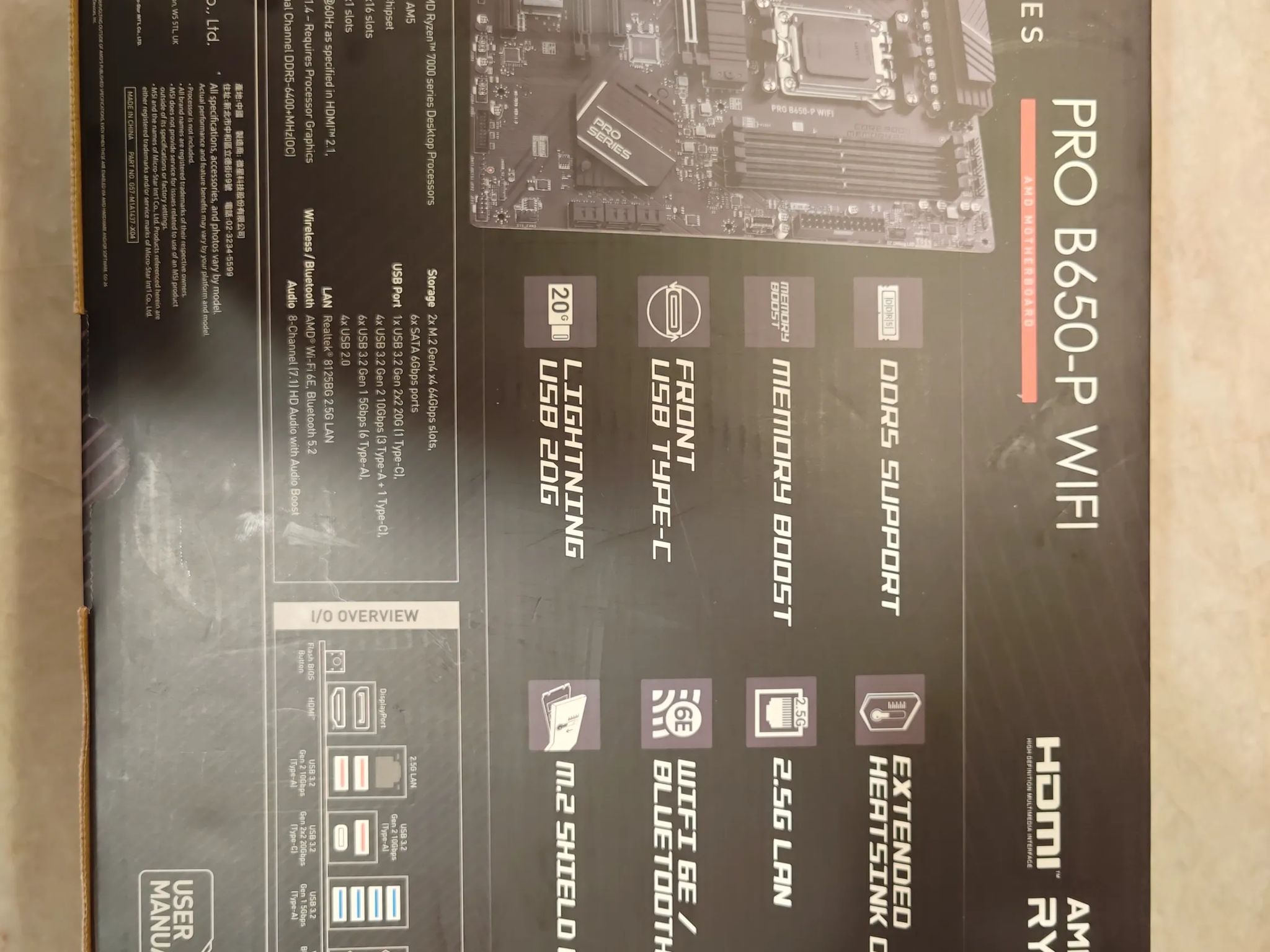 New MSI PRO B650-P WiFi AM5 ATX AMD Motherboard