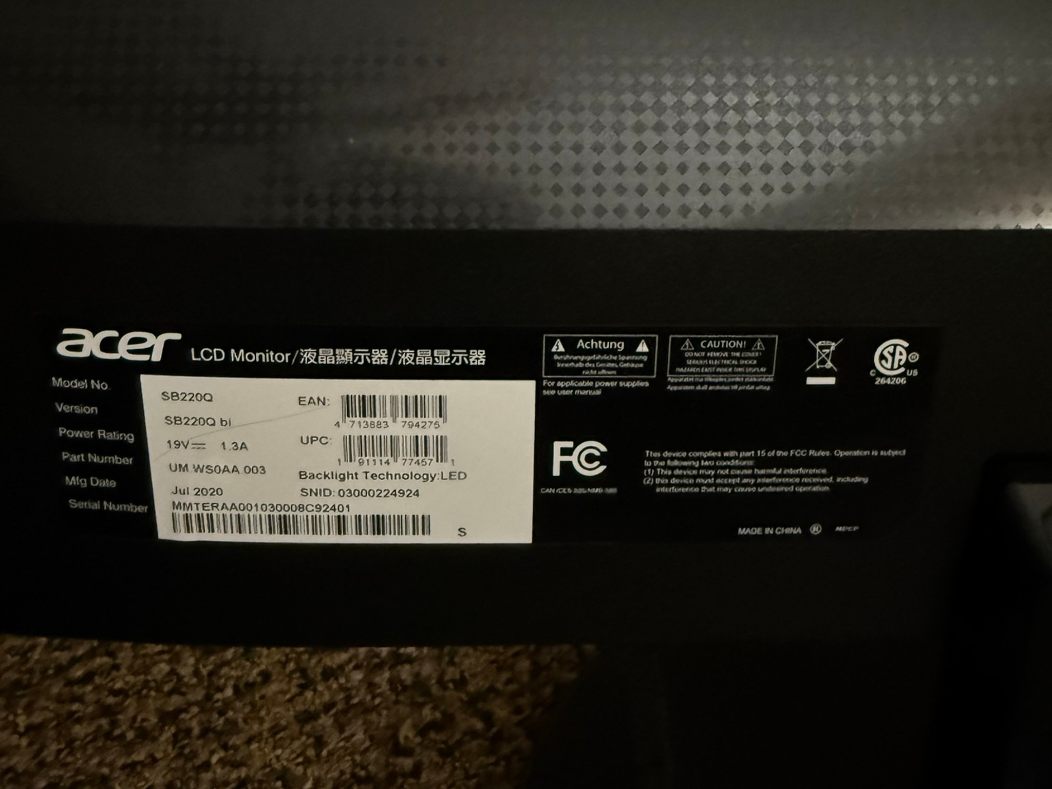 Acer 21.5 Inch Full HD (1920 x 1080) IPS Ultra-Thin Zero Frame Computer Monitor