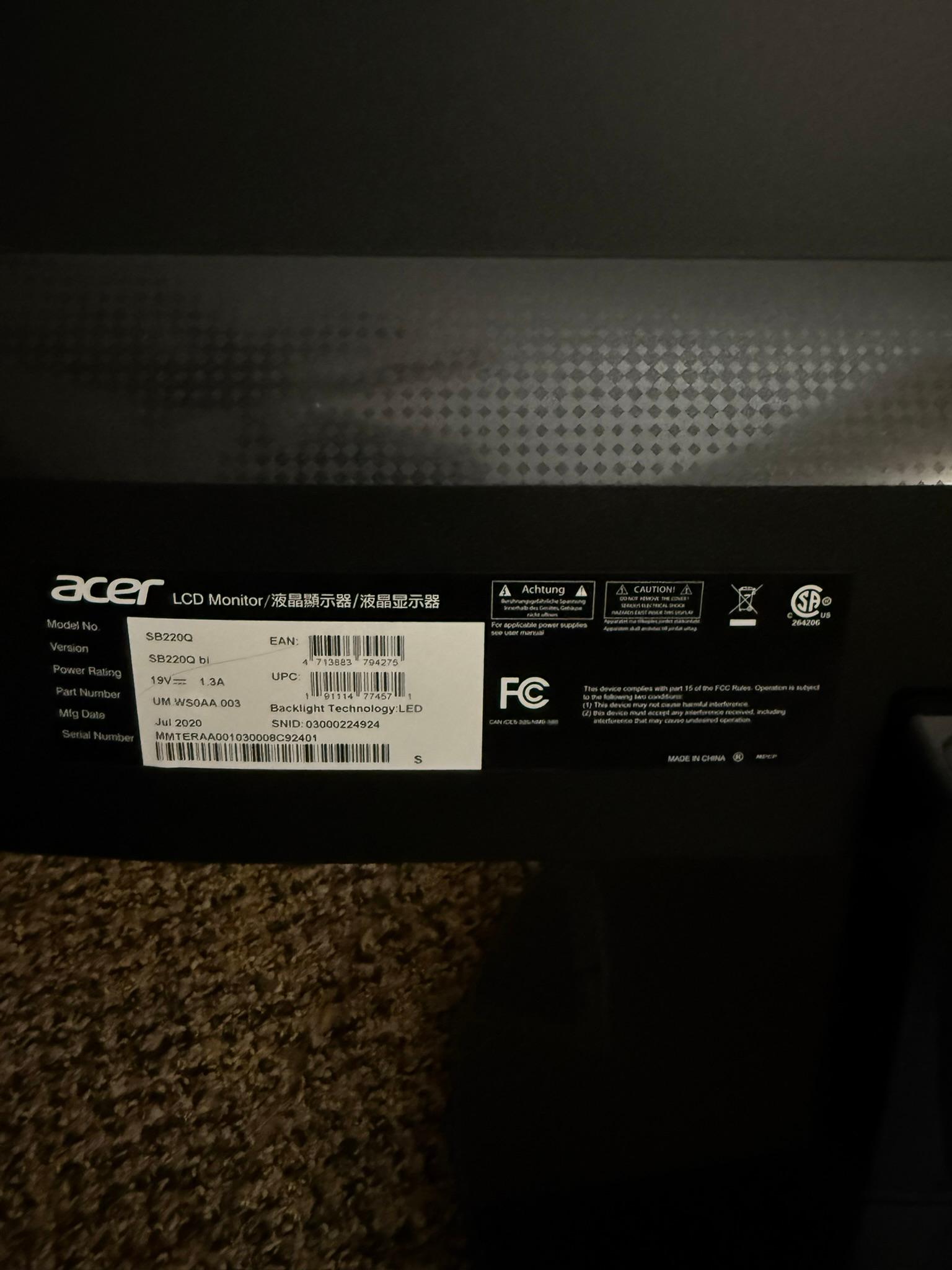 Acer 21.5 Inch Full HD (1920 x 1080) IPS Ultra-Thin Zero Frame Computer Monitor