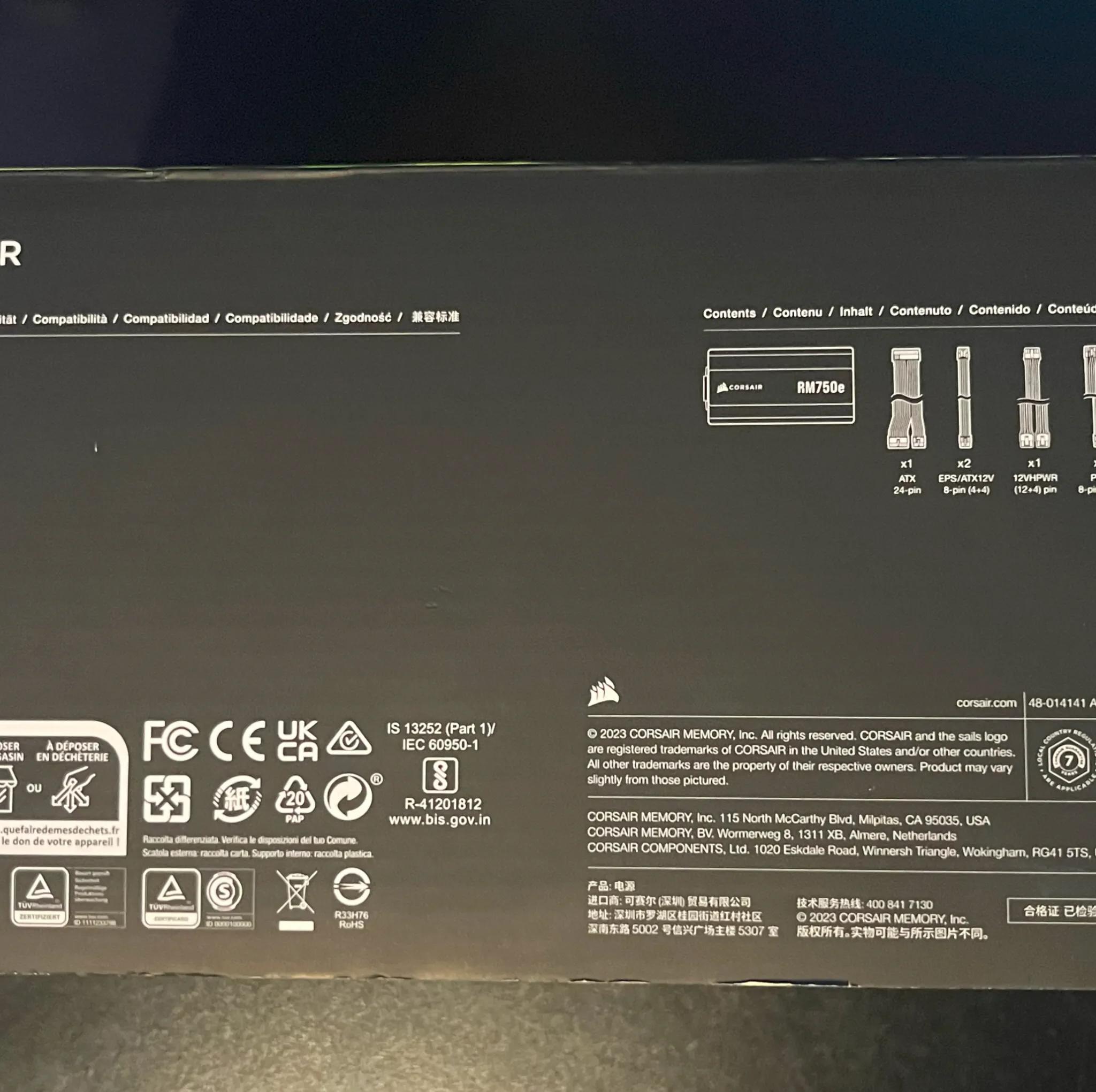 Copy of Corsair RM750e 750W Modular Power Supply | Box Included | All cables Included | Minimal U...