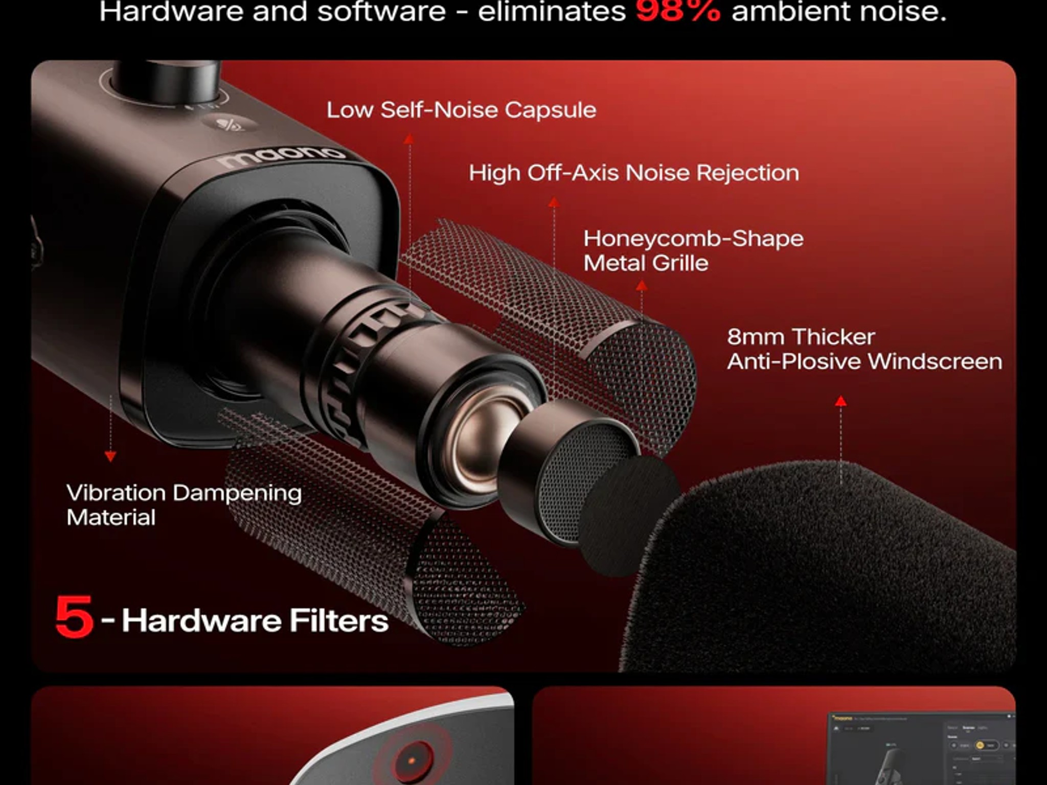 PD100W Wireless & USB Dynamic Microphone