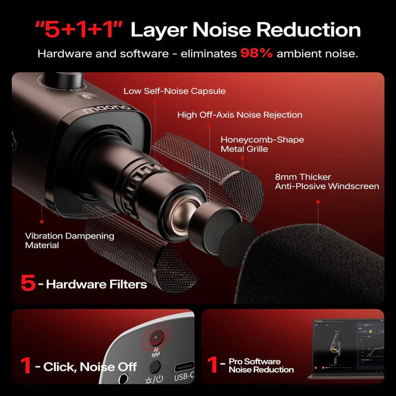 PD100W Wireless & USB Dynamic Microphone