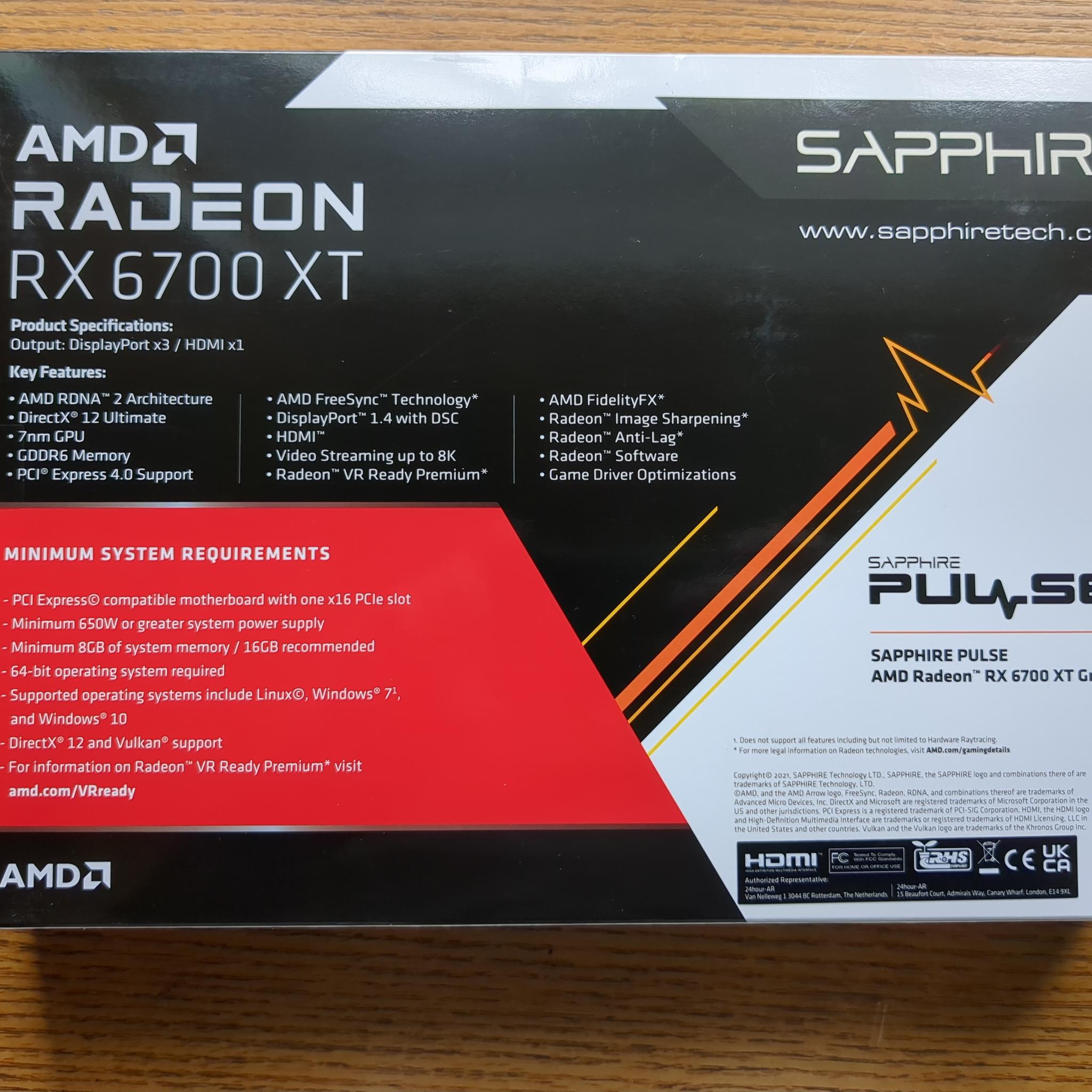Sapphire PULSE 12GB Radeon RX 6700 XT