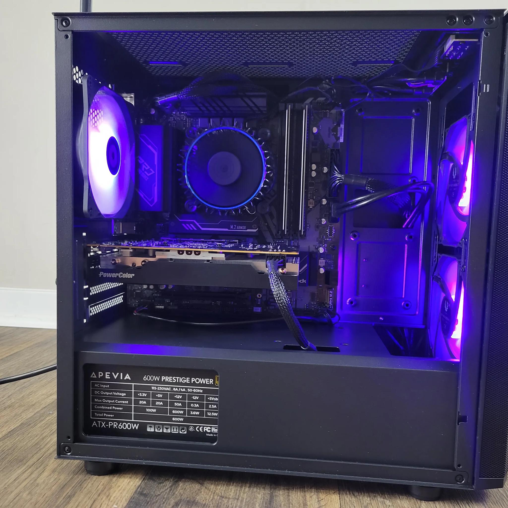 1080p Gaming Desktop PC, Intel i3 12100f, AMD RX 6600, 1TB SSD, 16GB DDR4 + STARFIELD