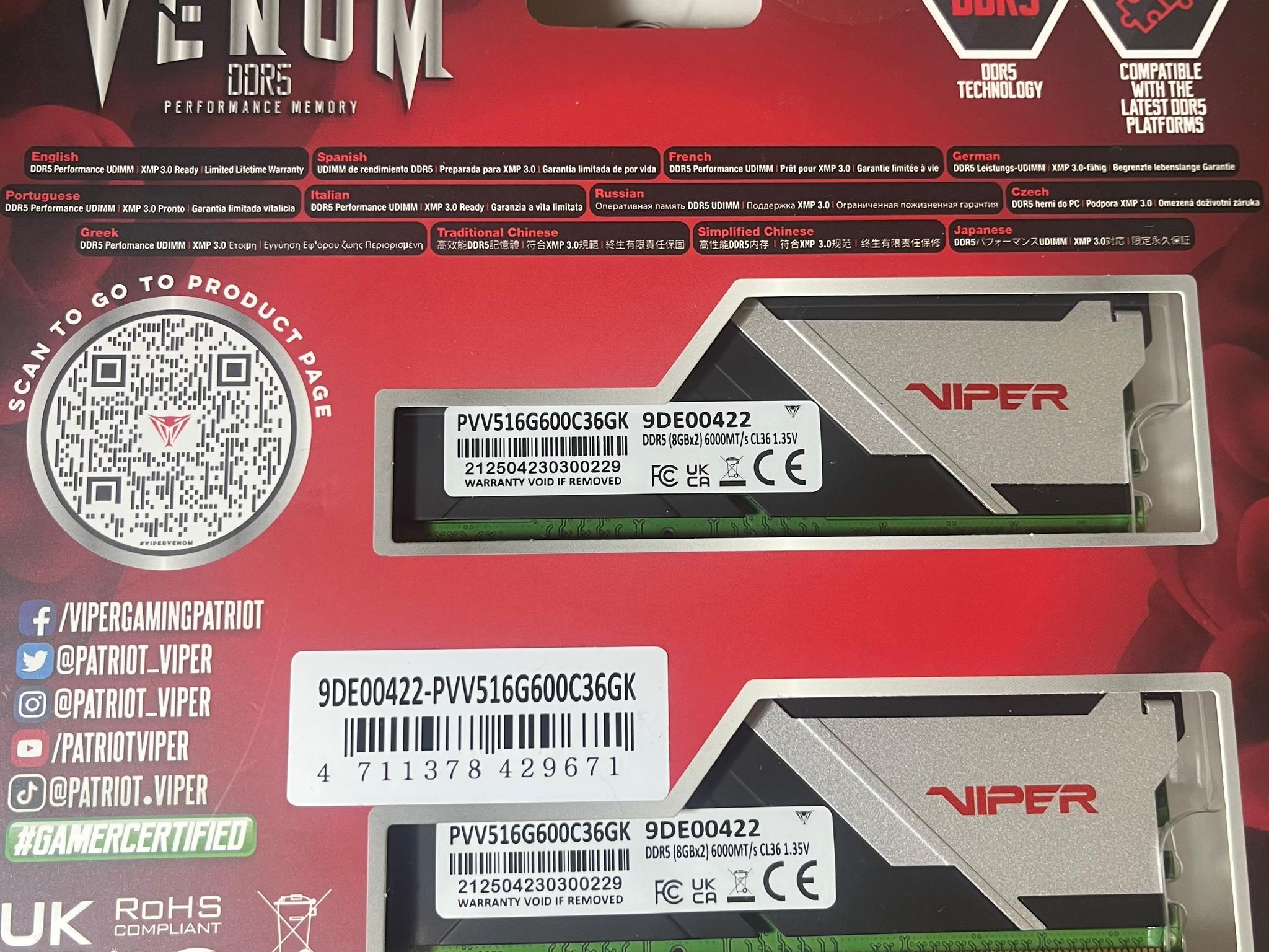 Patriot Viper Venom 16GB DDR5