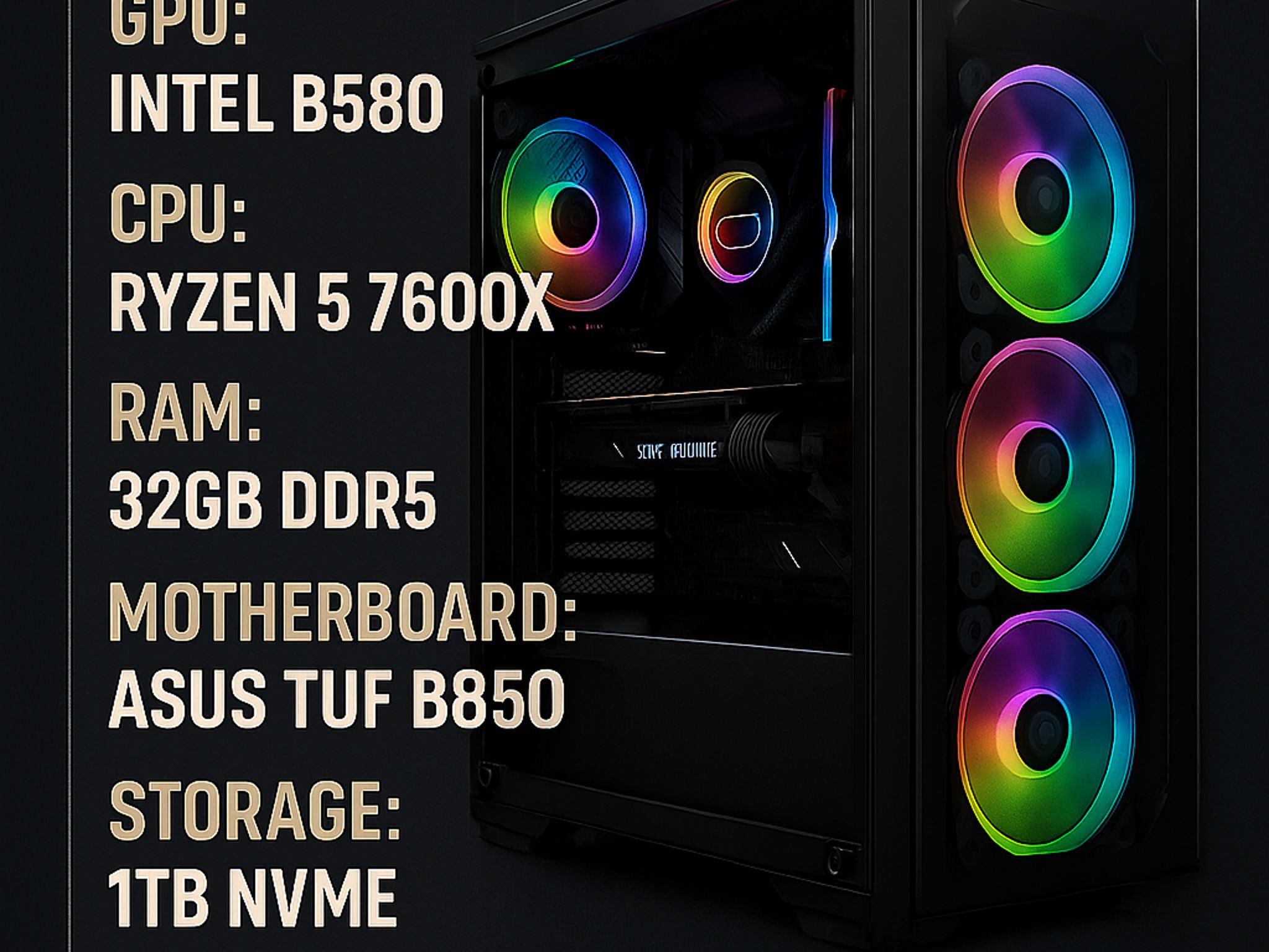 B580 - 7600x - Liquid Cooled Mid-range power house