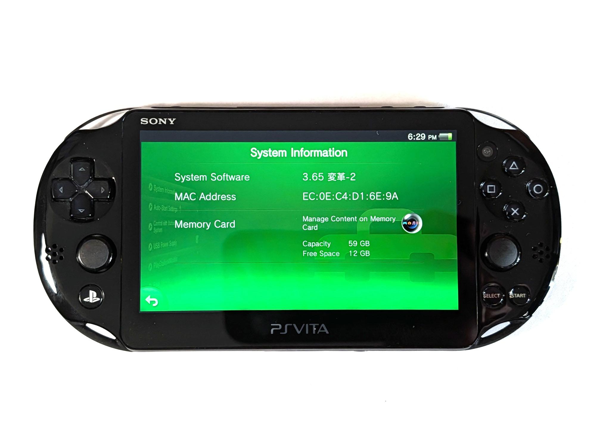 Sony PlayStation Vita Slim PCH-2001 PS Vita Jailbroken with 64GB SD2Vita Excellent Condition