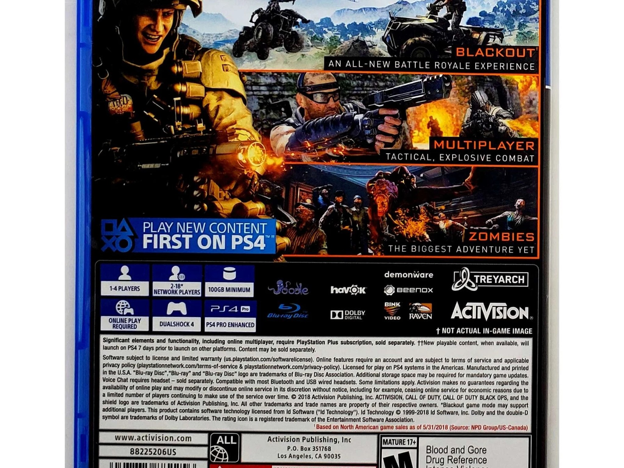Call Of Duty Black Ops 4 - Sony Playstation 4 PS4 Pristine