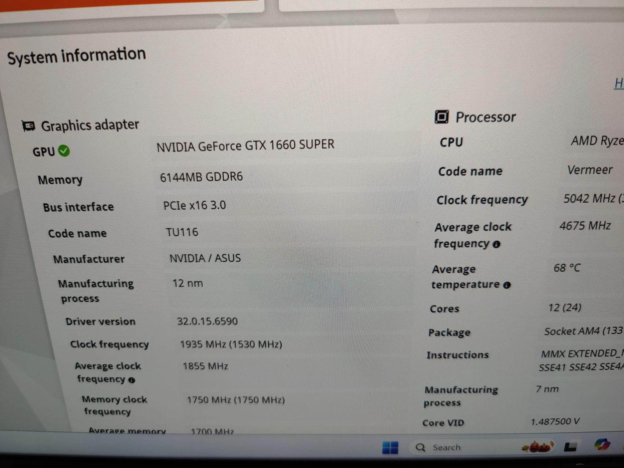 Asus GTX 1660 Super 6GB