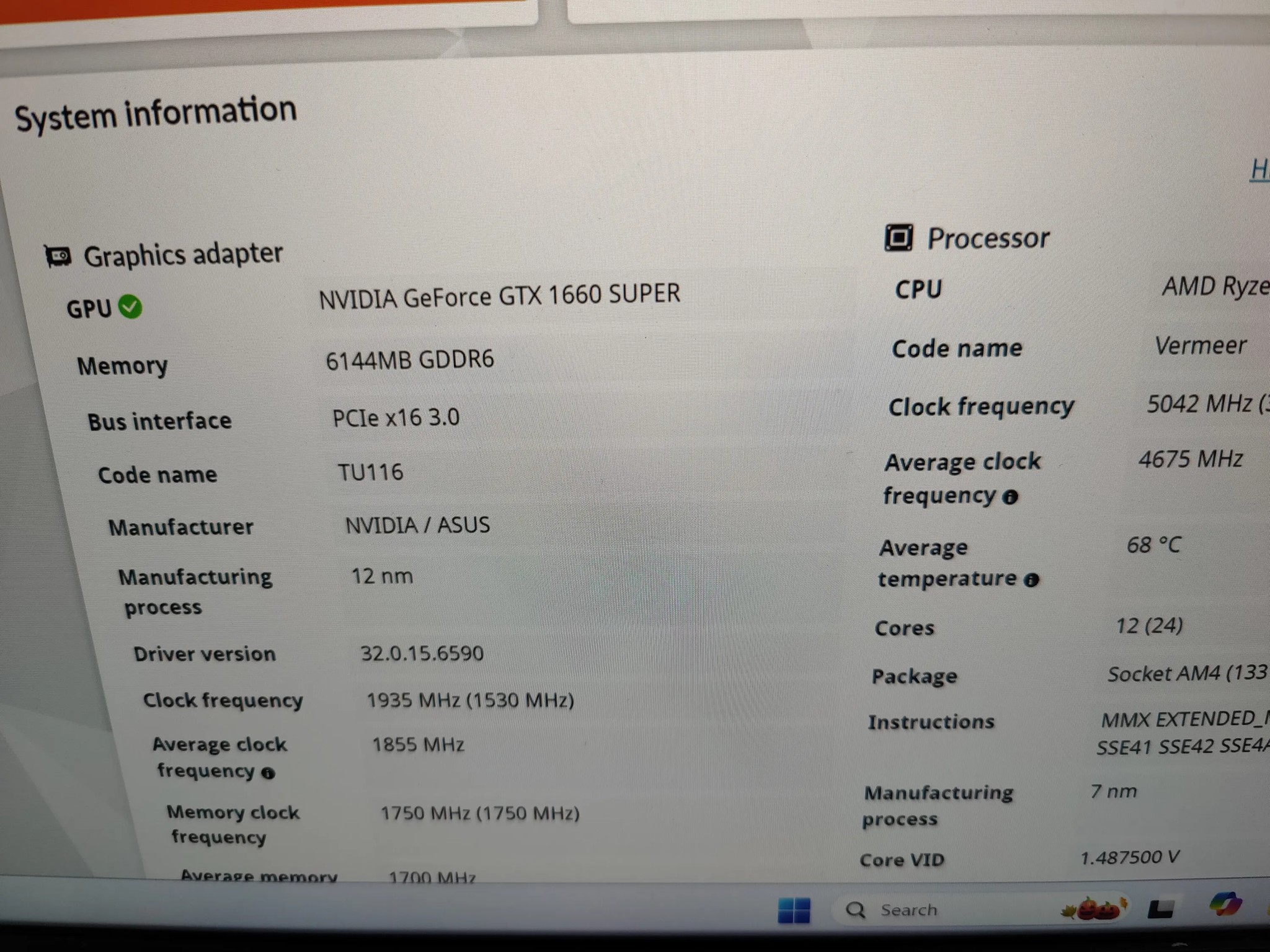 Asus GTX 1660 Super 6GB