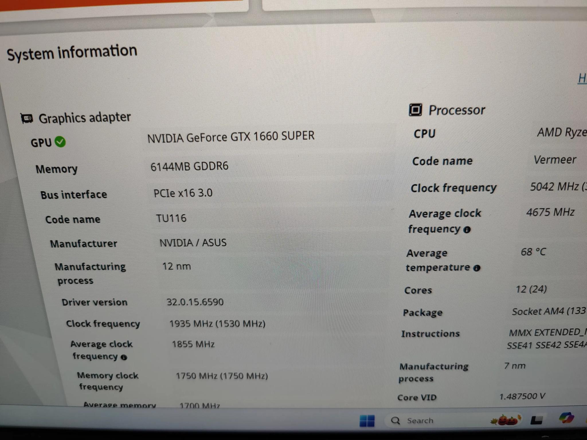 Asus GTX 1660 Super 6GB