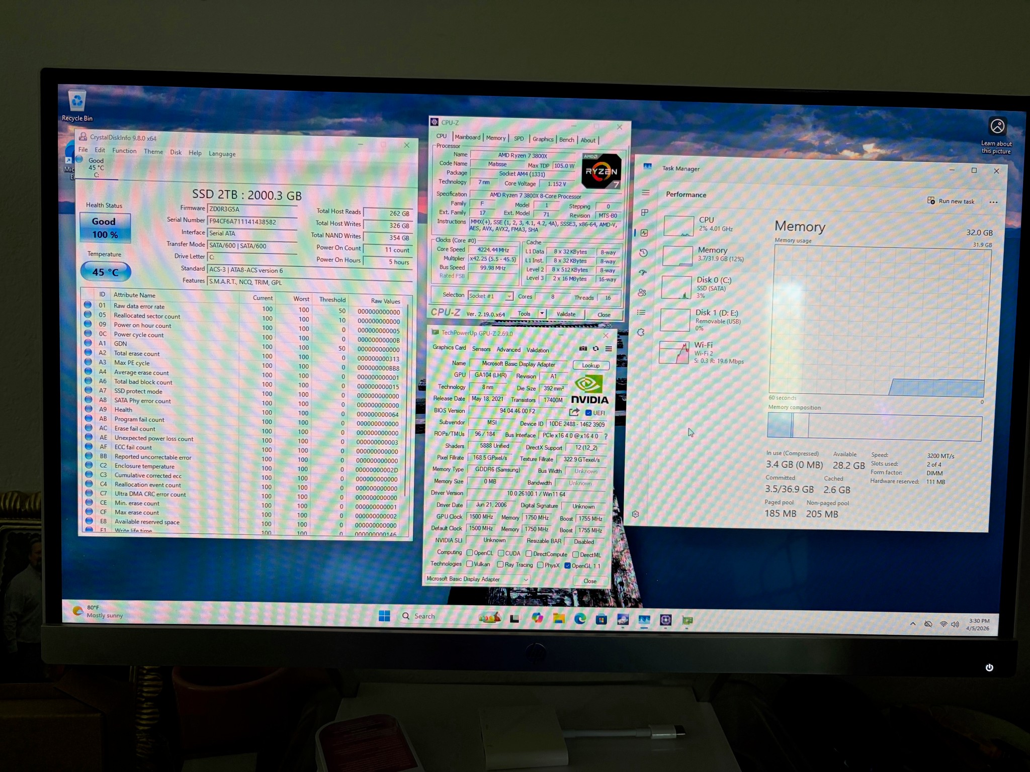 Gaming PC: 3800x, 32GB RAM, 2TB SSD, RTX 3070