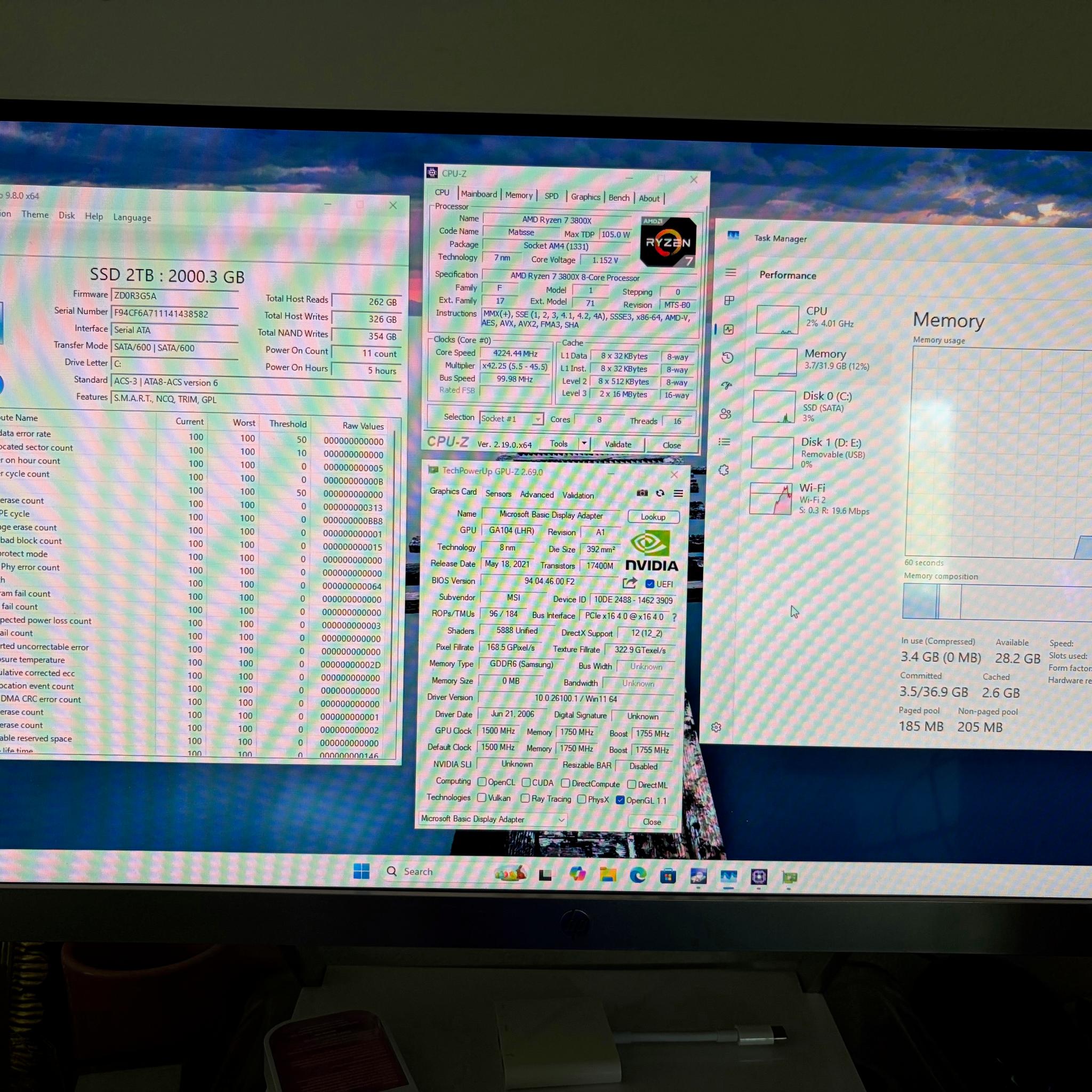 Gaming PC: 3800x, 32GB RAM, 2TB SSD, RTX 3070