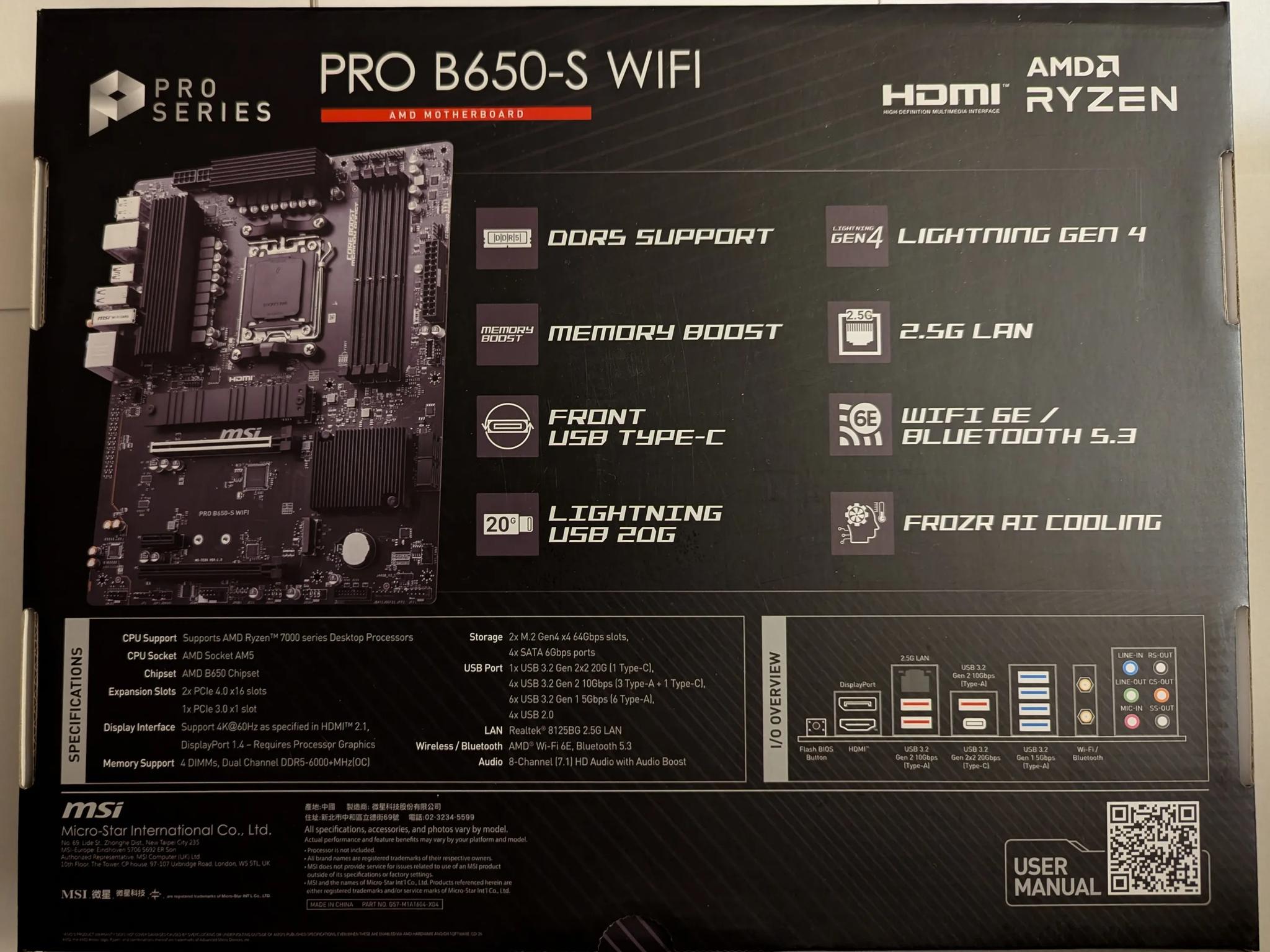 AMD Ryzen 5 7600X + MSI Pro B650-S WIFI + G.Skill Flare X5 32GB DDR5 6000MT/s Bundle All Brand New