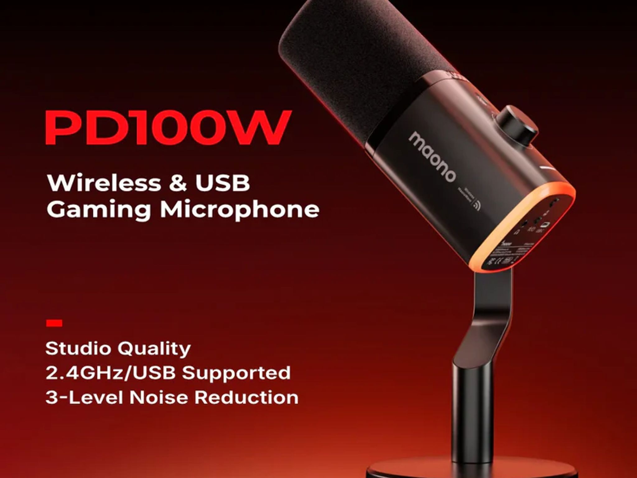 PD100W Wireless & USB Dynamic Microphone