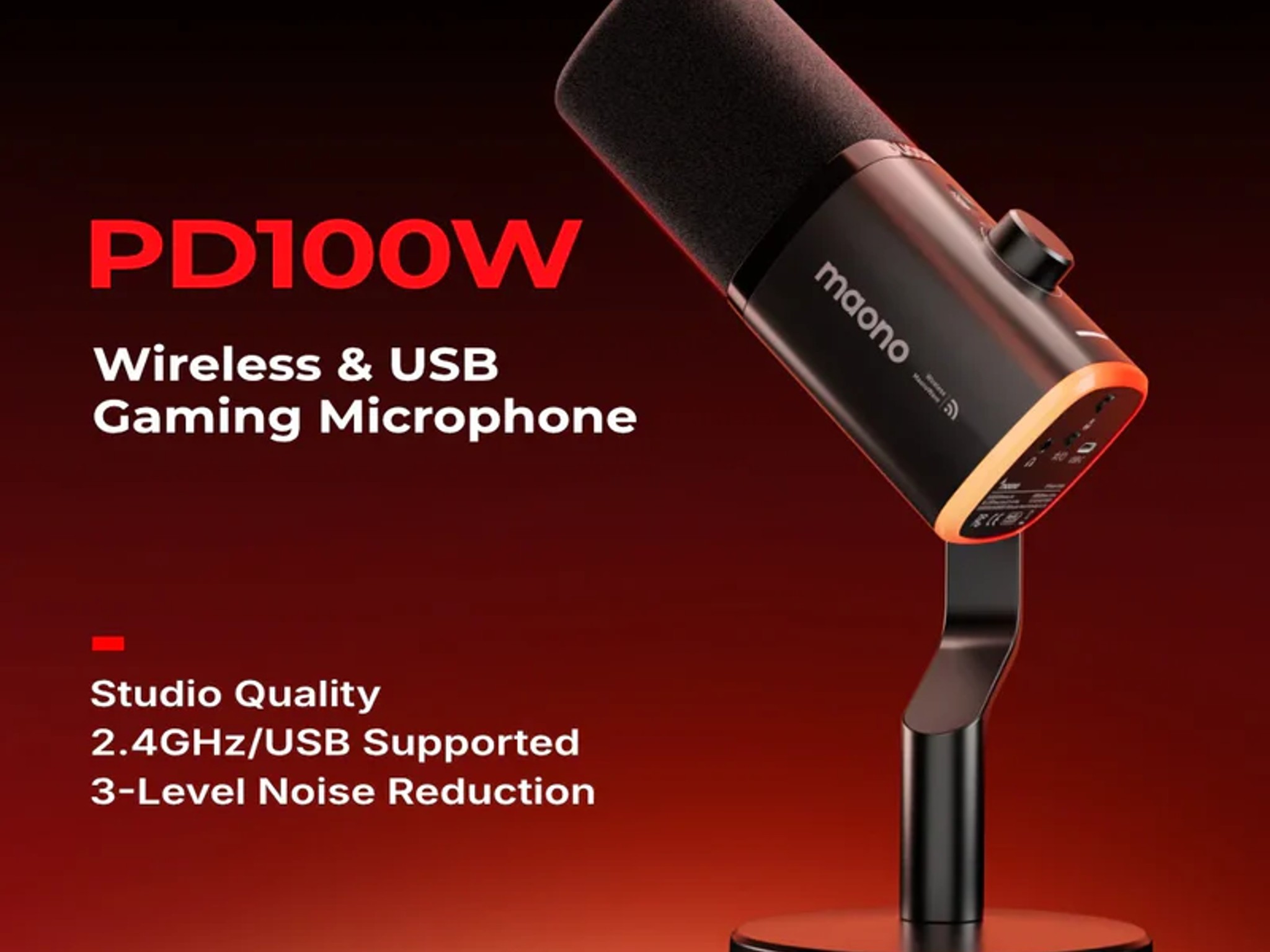 PD100W Wireless & USB Dynamic Microphone