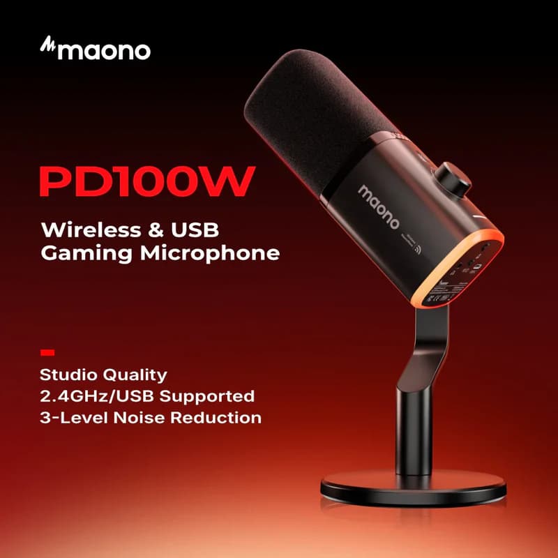 PD100W Wireless & USB Dynamic Microphone