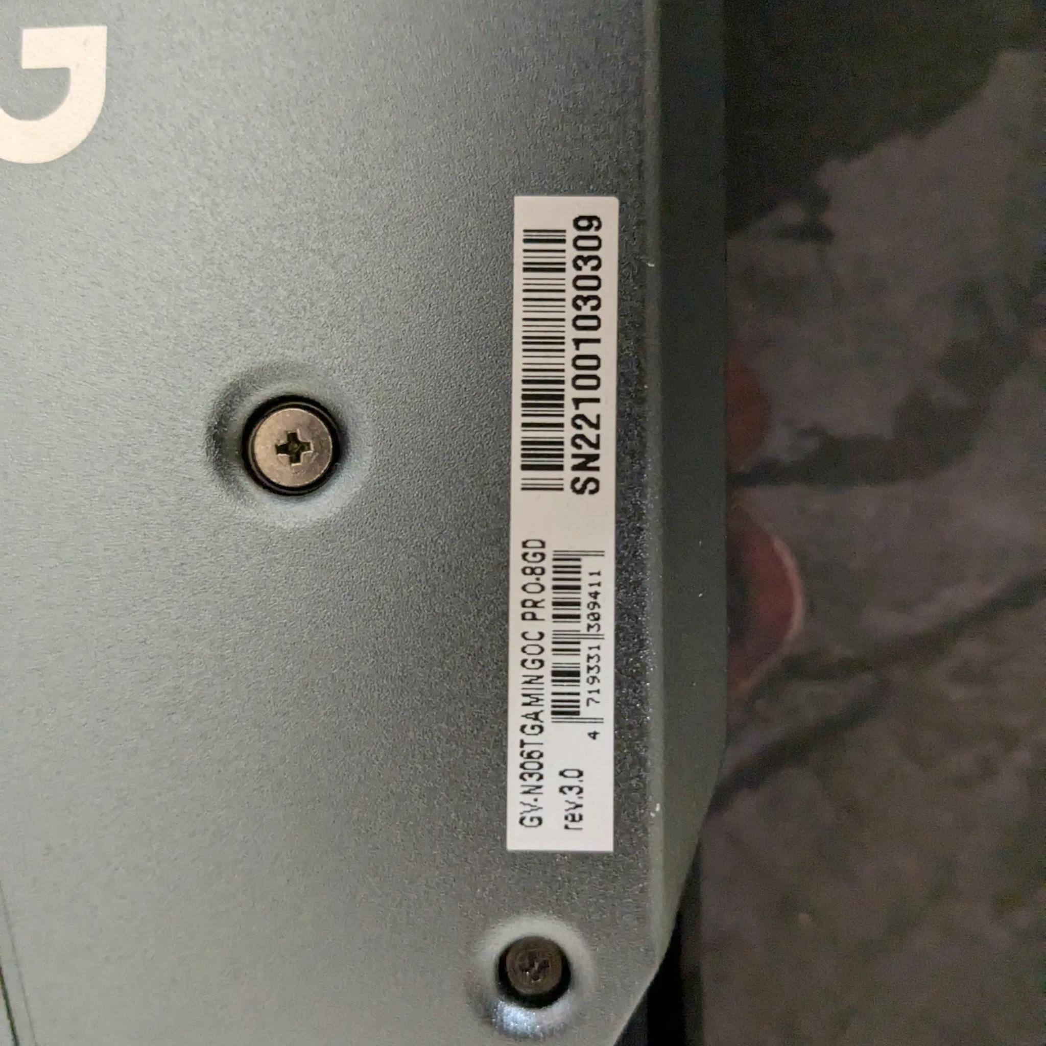 Gigabyte RTX 3060 TI 8GB OC edition with box