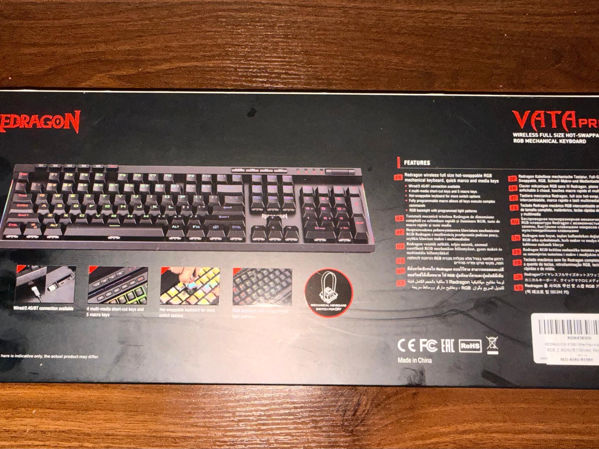 Redragon K580 PRO Wireless RGB Mechanical Gaming Keyboard  Red Switches