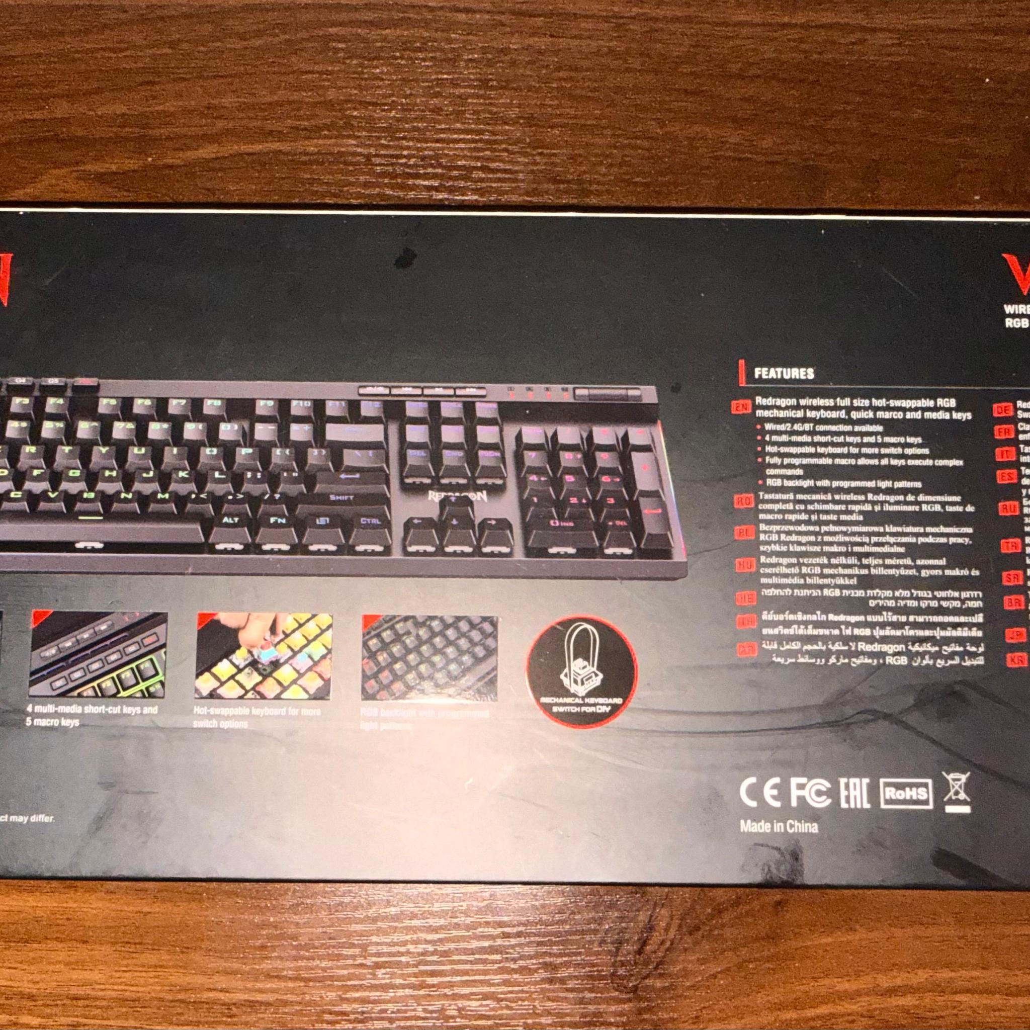 Redragon K580 PRO Wireless RGB Mechanical Gaming Keyboard  Red Switches