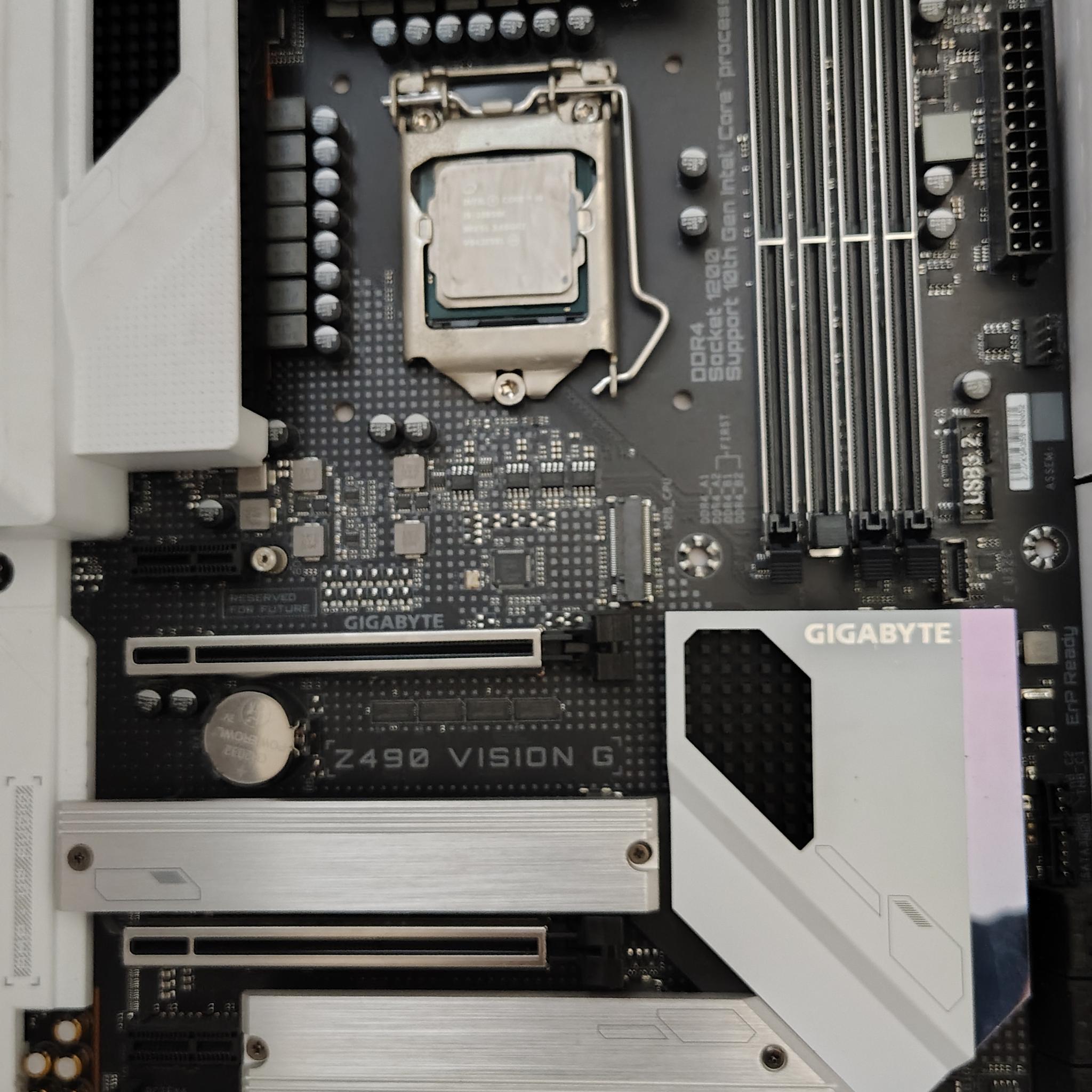 10850k and Gigabyte Vision G Z490 LGA 1200