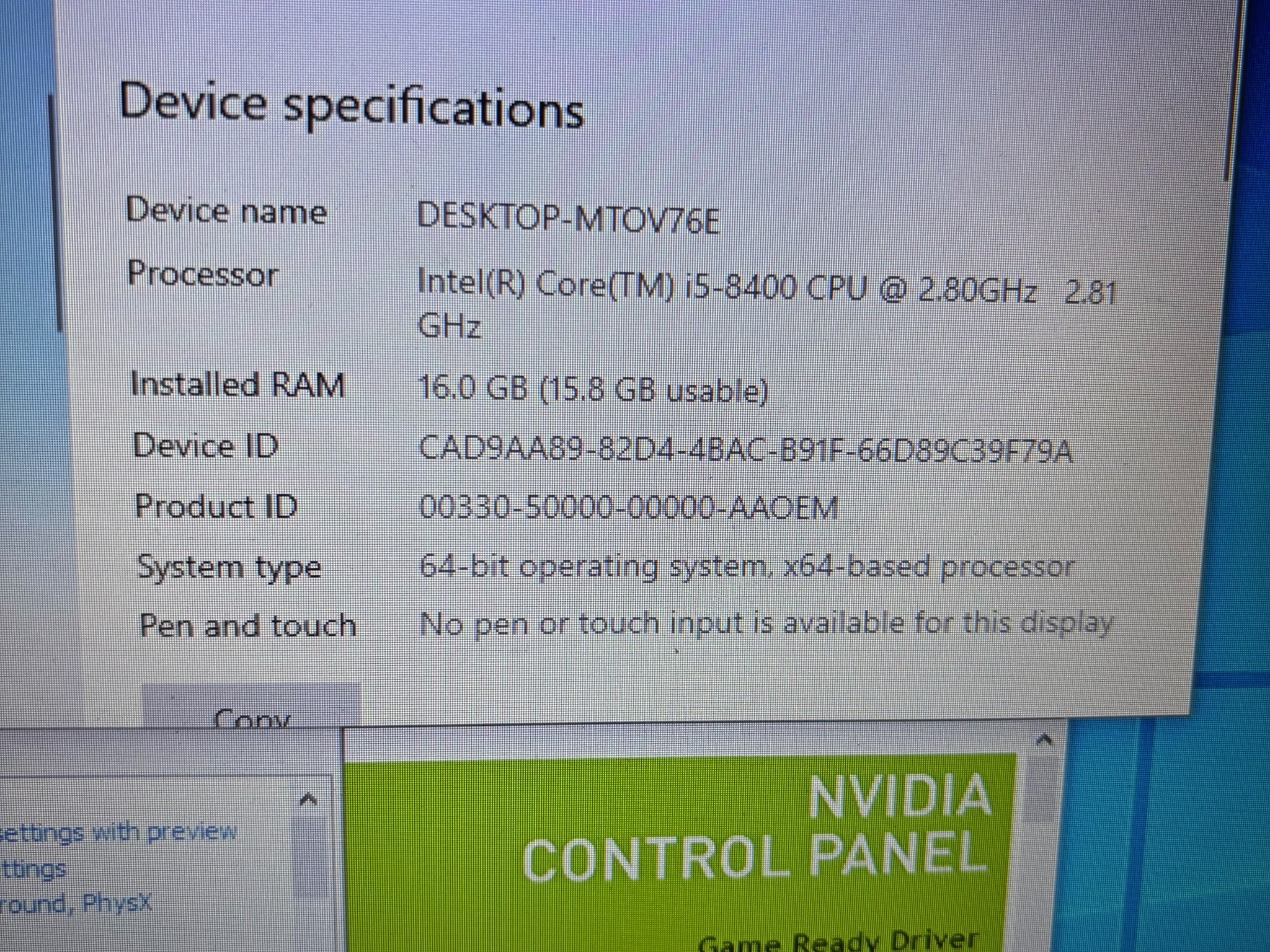 Gaming PC I5-8400 GTX 1070 16GB RAM