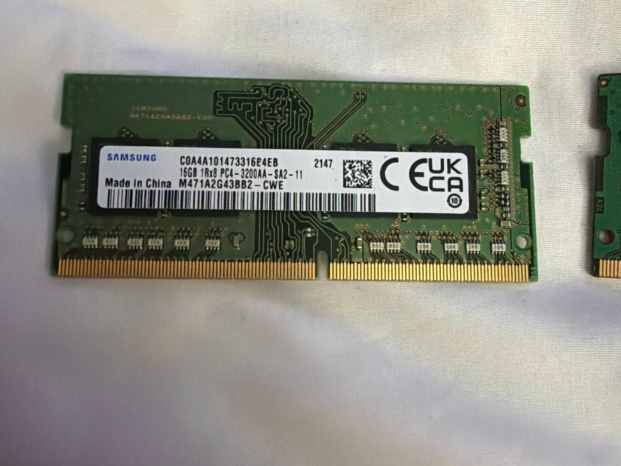 32GB DDR4 3200MT/s So-Dimm 2x16GB Samsung/SK Hynix