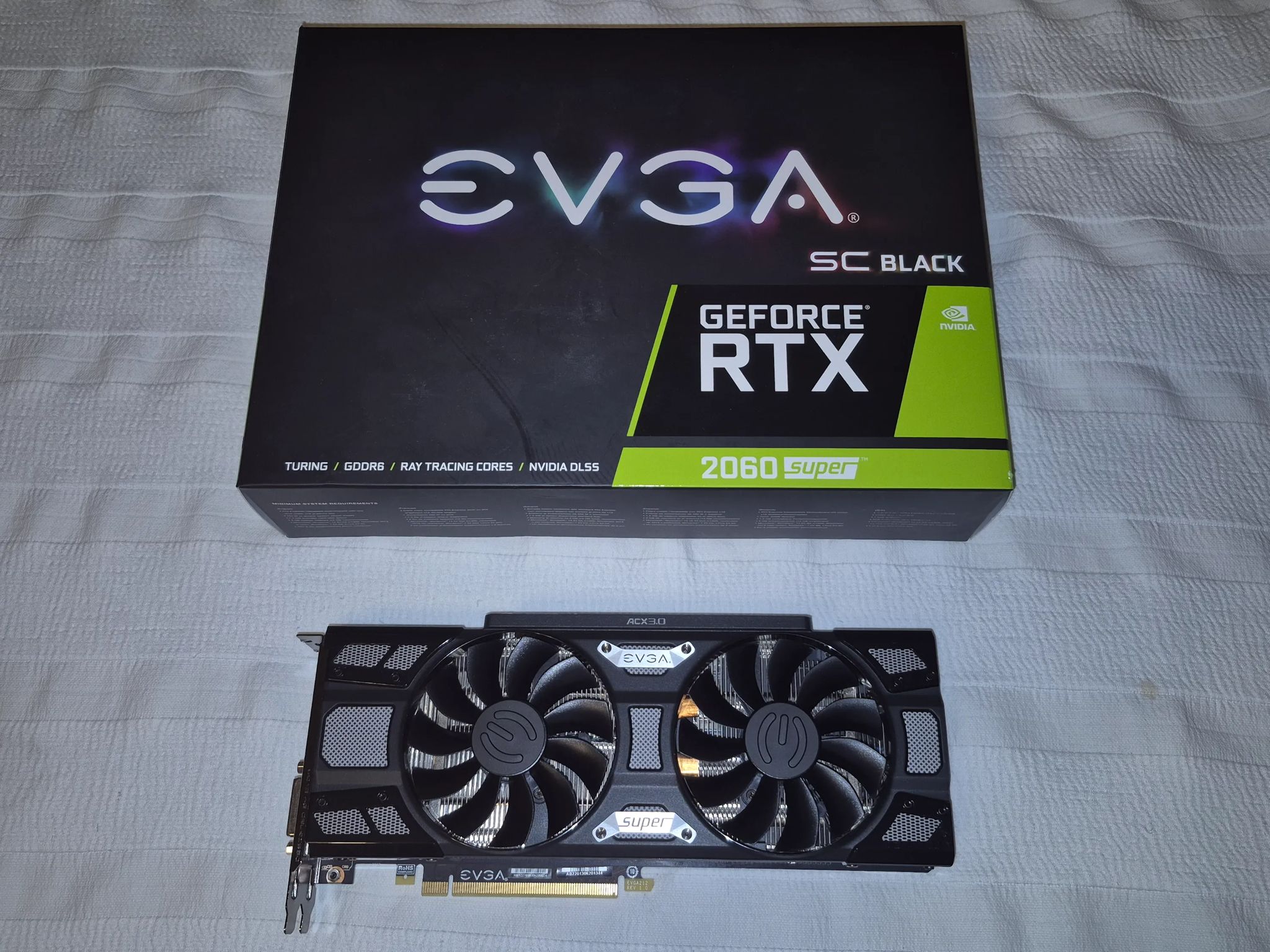 Nvidia RTX 2060 Super 8GB DDR6 (Retail EVGA GeForce RTX 2060 SUPER SC BLACK GAMING 08G-P4-3062-KR)