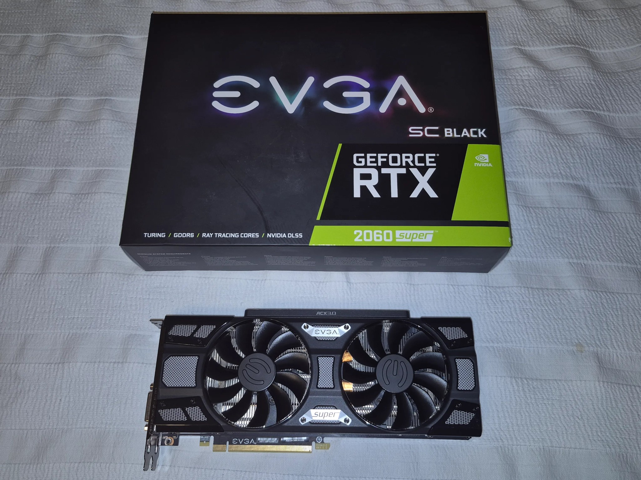 Nvidia RTX 2060 Super 8GB DDR6 (Retail EVGA GeForce RTX 2060 SUPER SC BLACK GAMING 08G-P4-3062-KR)