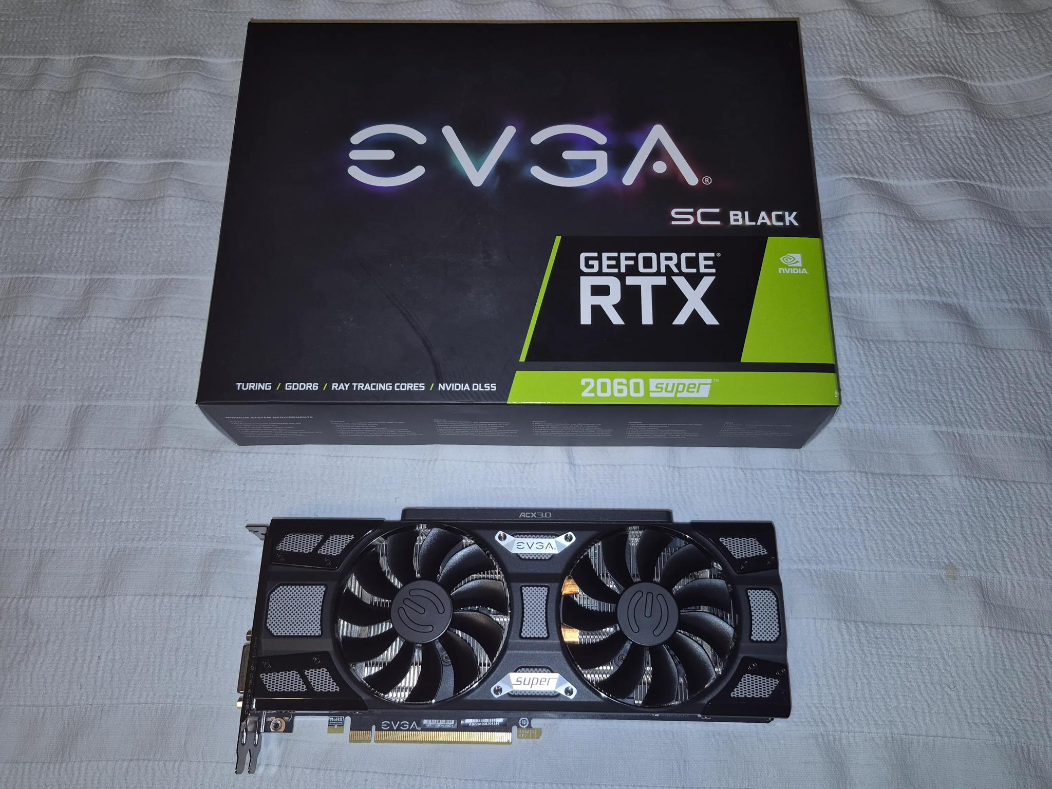 Nvidia RTX 2060 Super 8GB DDR6 (Retail EVGA GeForce RTX 2060 SUPER SC BLACK GAMING 08G-P4-3062-KR)
