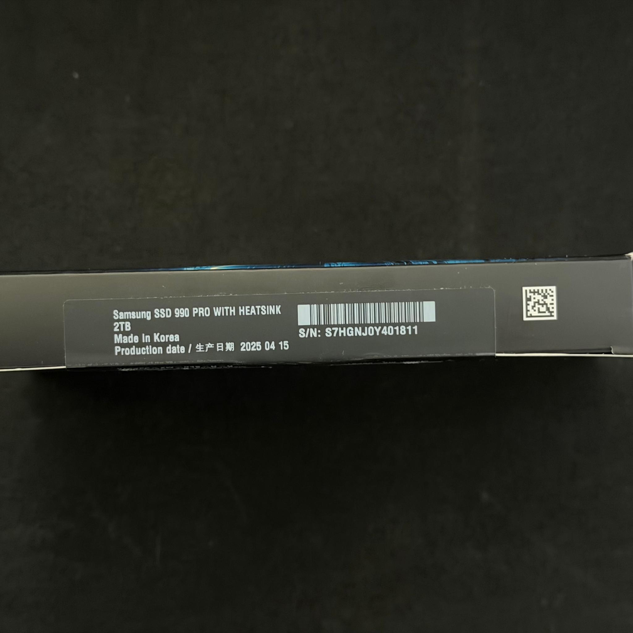 Samsung 990 PRO 2TB with Heatsink – Sealed Retail Box