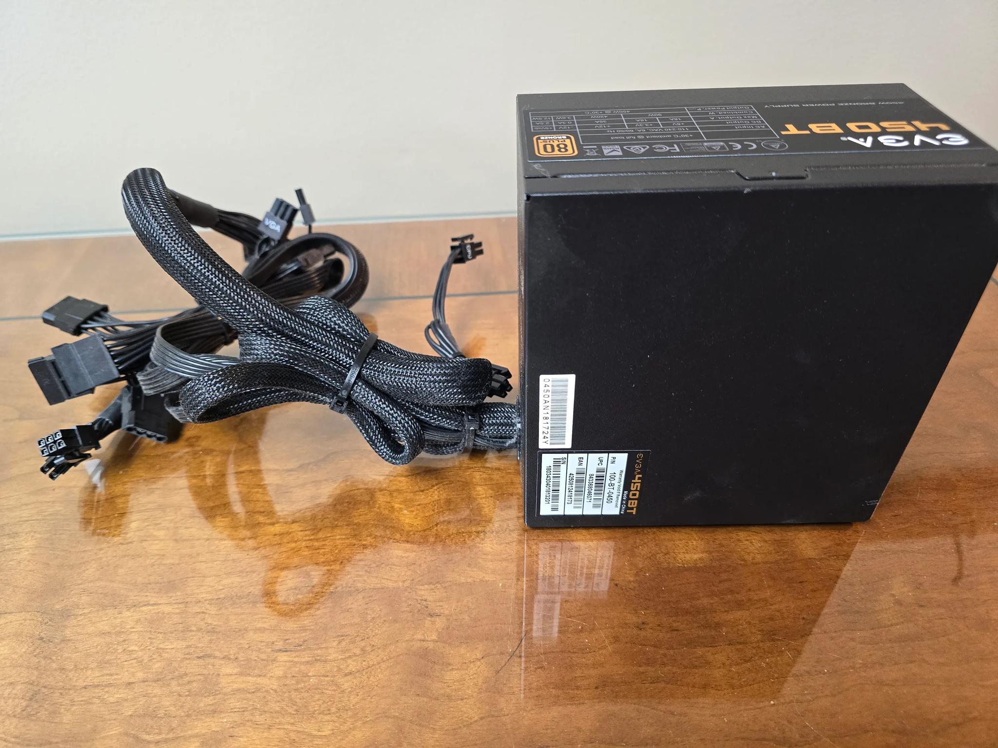 EVGA 450BT 80+ BRONZE 450W Power Supply 100-BT-0450-K1