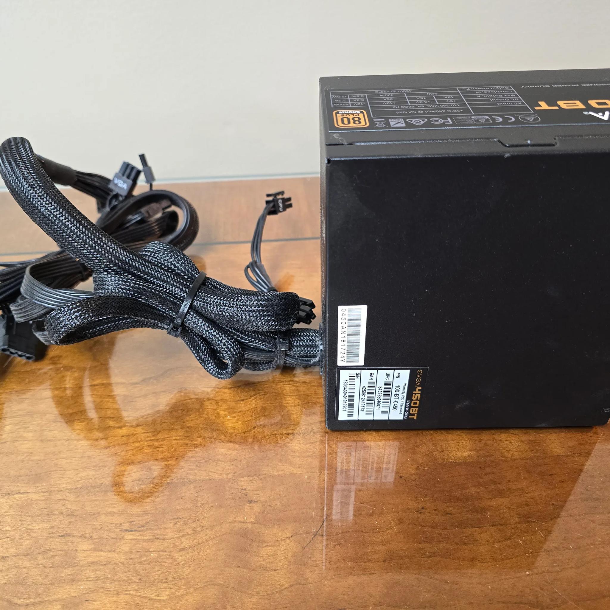 EVGA 450BT 80+ BRONZE 450W Power Supply 100-BT-0450-K1