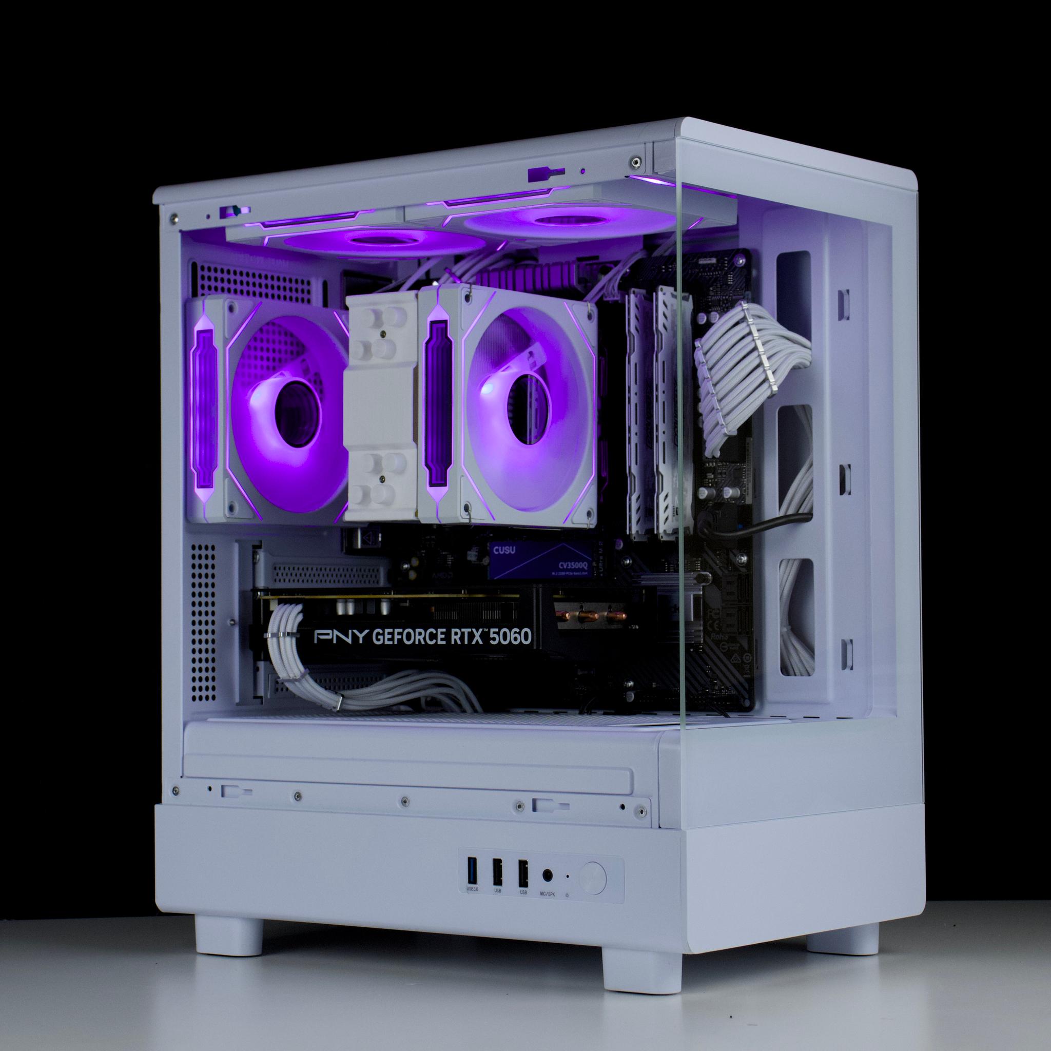 🧊❄️🧊 White Gaming PC – RTX 5060, Ryzen 5 5500, 16GB RAM, 1TB SSD - WiFi 🧊❄️🧊