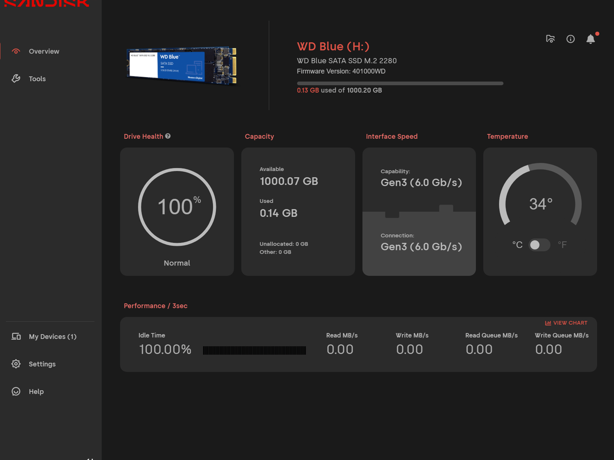 WD Blue 1TB SATAIII M.2 2280 SSD (With Silverstone MS09 M.2 SATA To 10Gbps USB3.1 Enclosure)