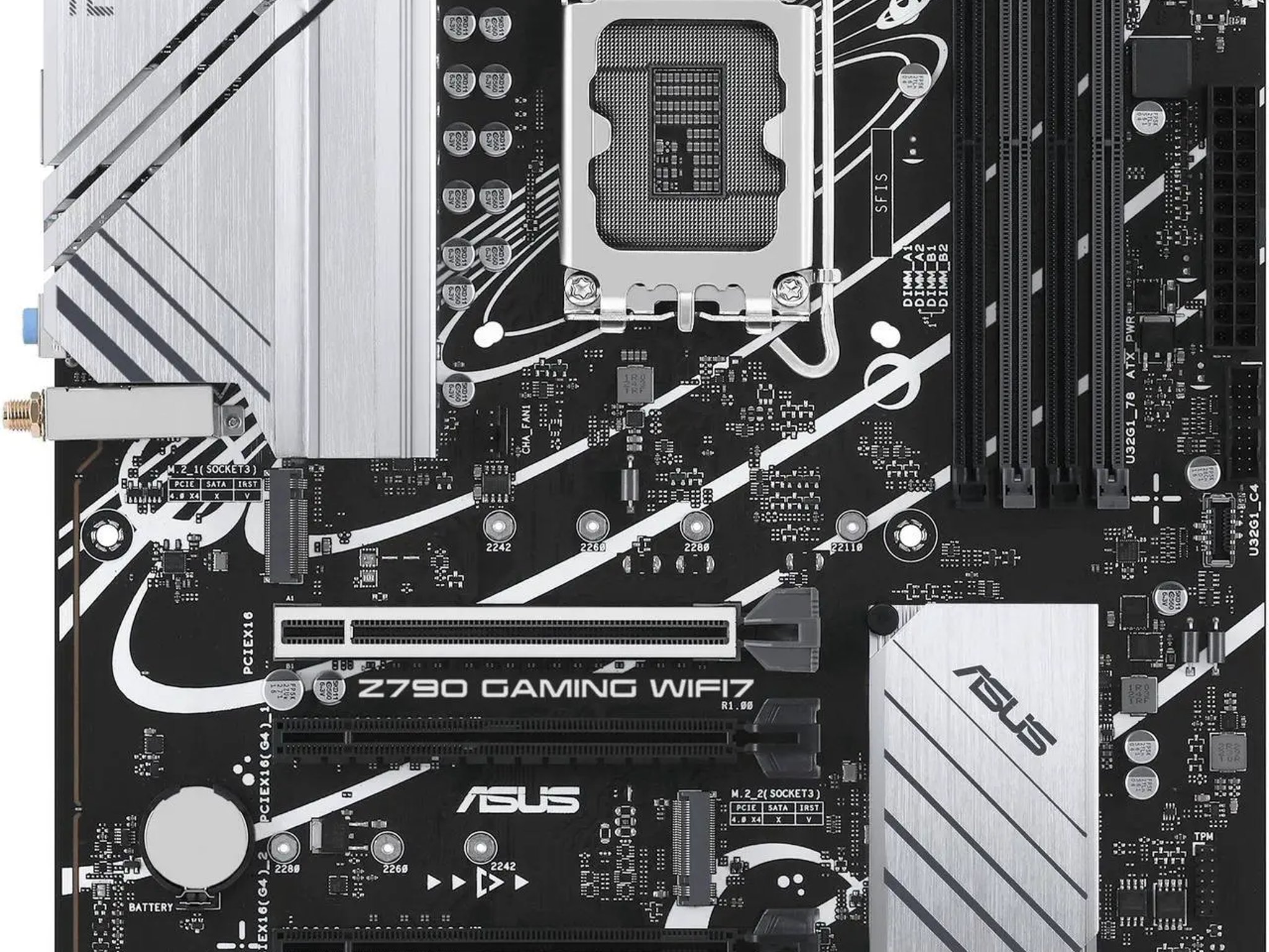 ASUS Z790 GAMING WIFI7 LGA 1700 ATX motherboard PCIe 5.0, three M.2 slots, 14+1 DrMOS, DDR5, WIFI 7