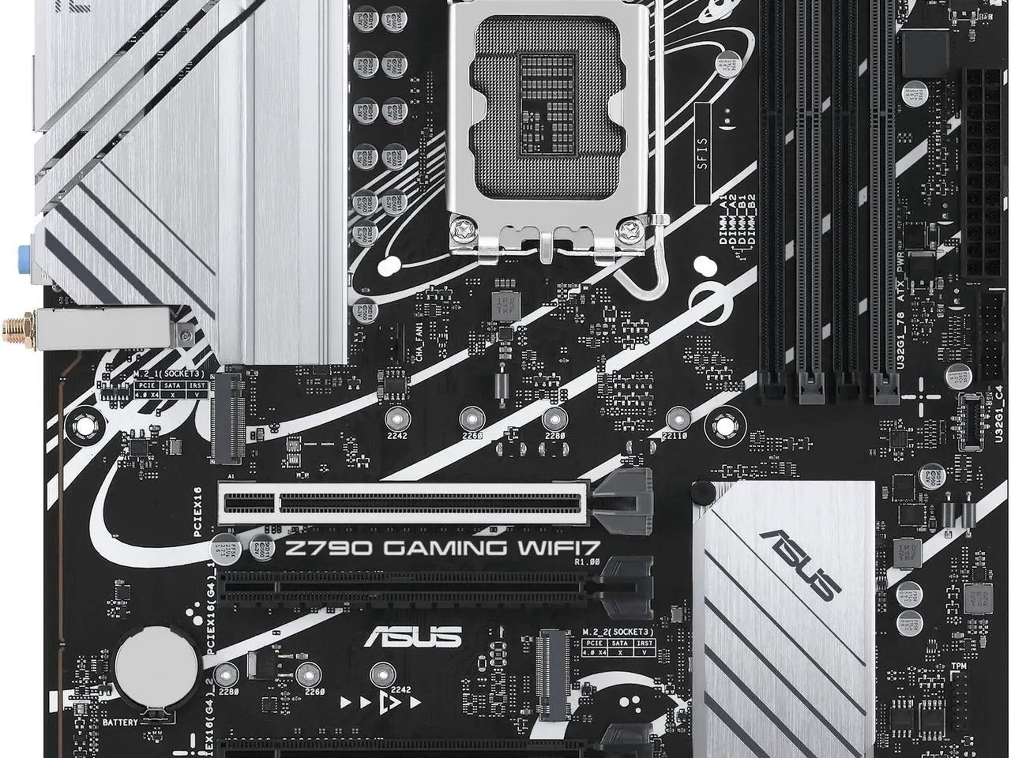 ASUS Z790 GAMING WIFI7 LGA 1700 ATX motherboard PCIe 5.0, three M.2 slots, 14+1 DrMOS, DDR5, WIFI 7