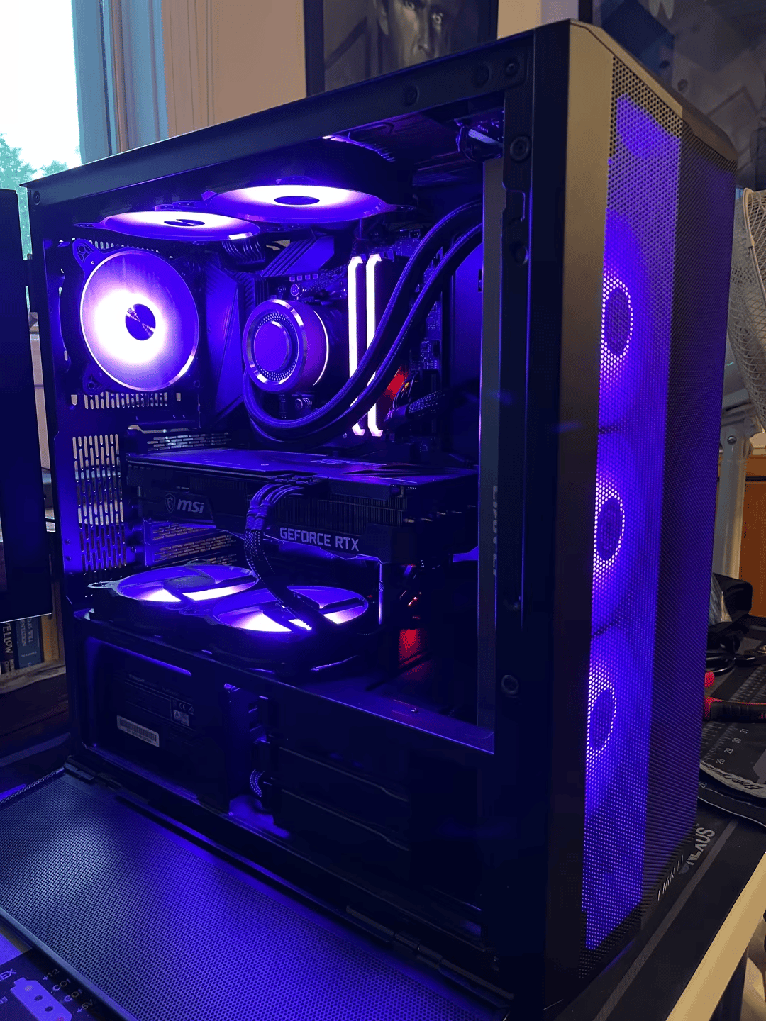 R9 5900x; MSI RTX 3070Ti; 32G 3600Mhz RAM; AIO cooled; MSI Unify x570; 850W Platinum PSU