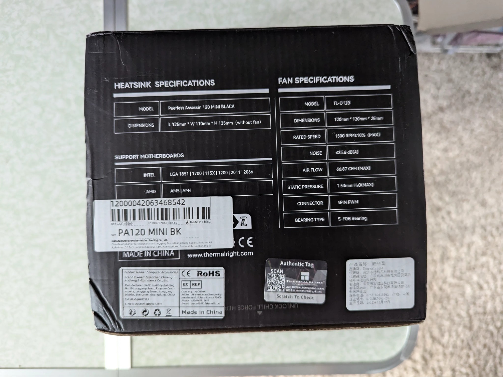 Thermalright Peerless Assassin 120 Mini Black CPU Air Cooler