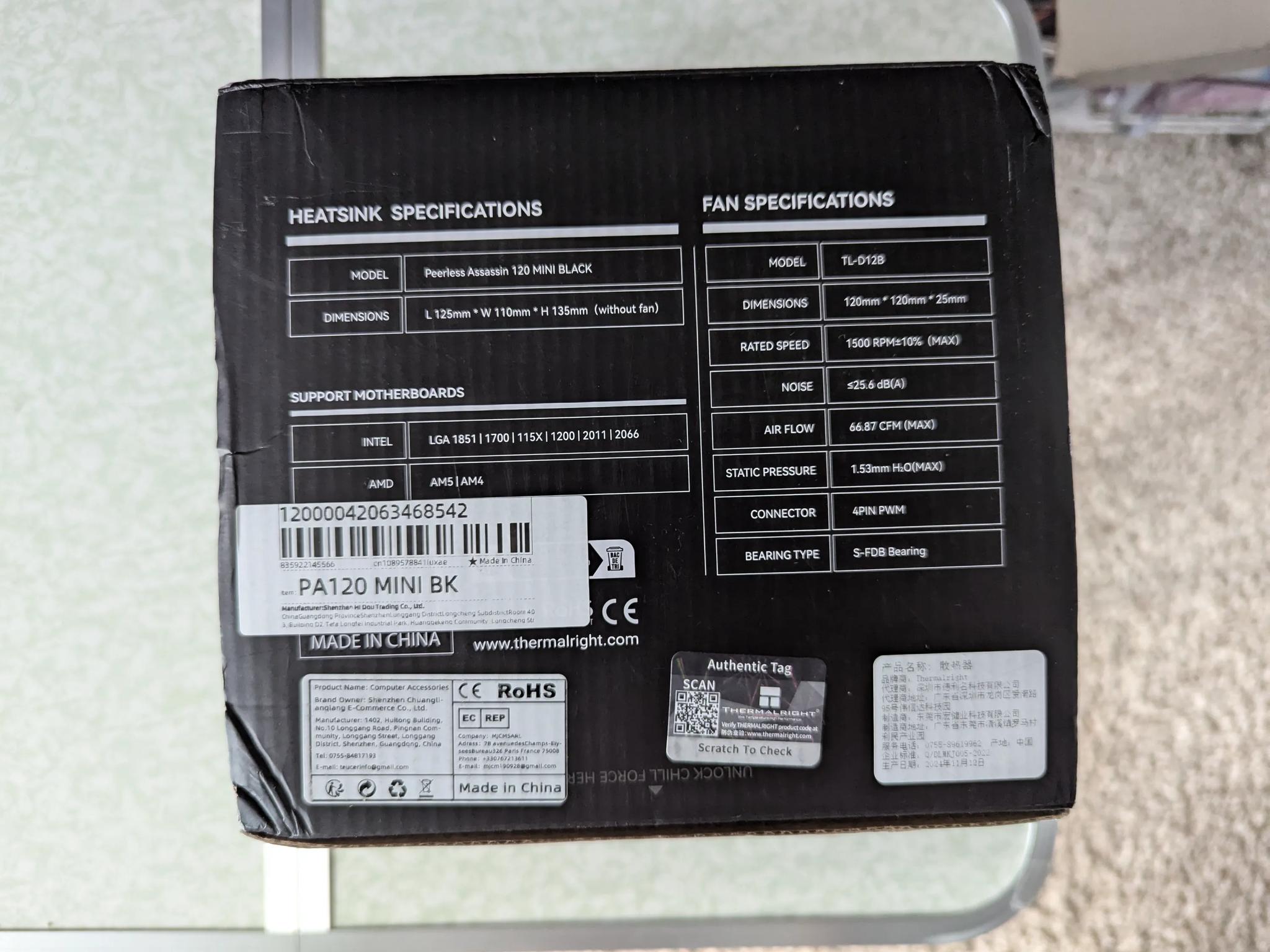 Thermalright Peerless Assassin 120 Mini Black CPU Air Cooler