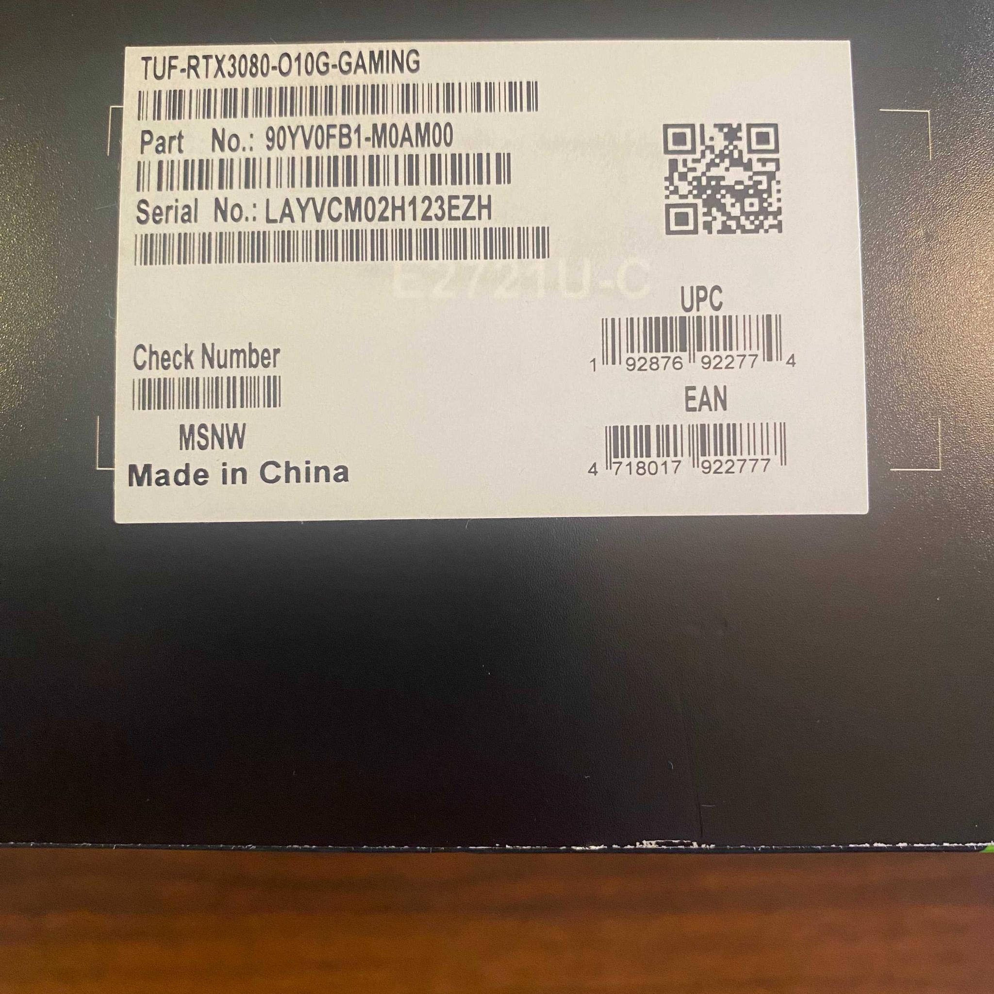 ASUS RTX 3080 TUF Gaming OC Edition 10GB