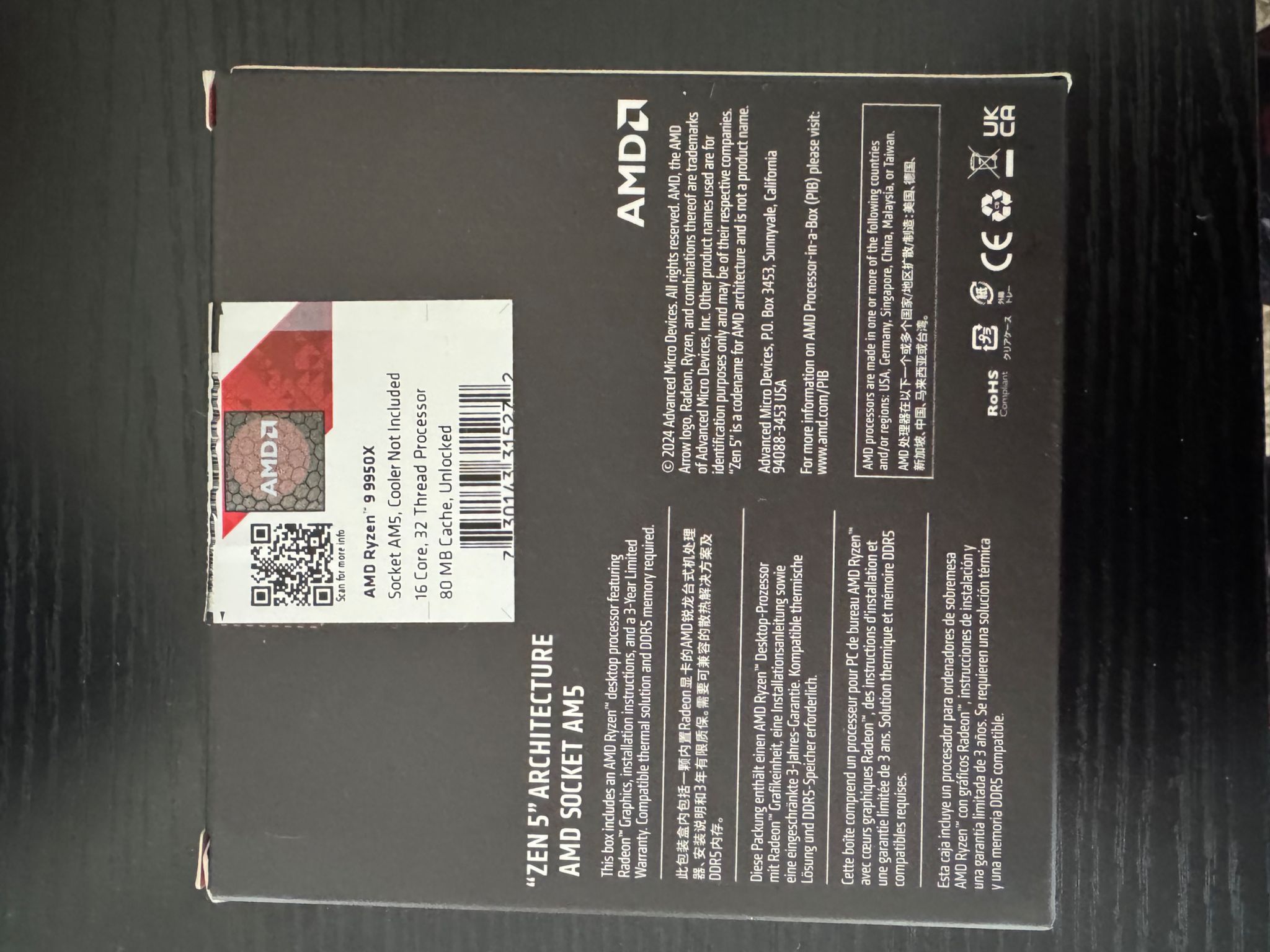 **For Sale** very lightly used AMD Ryzen 9950x
